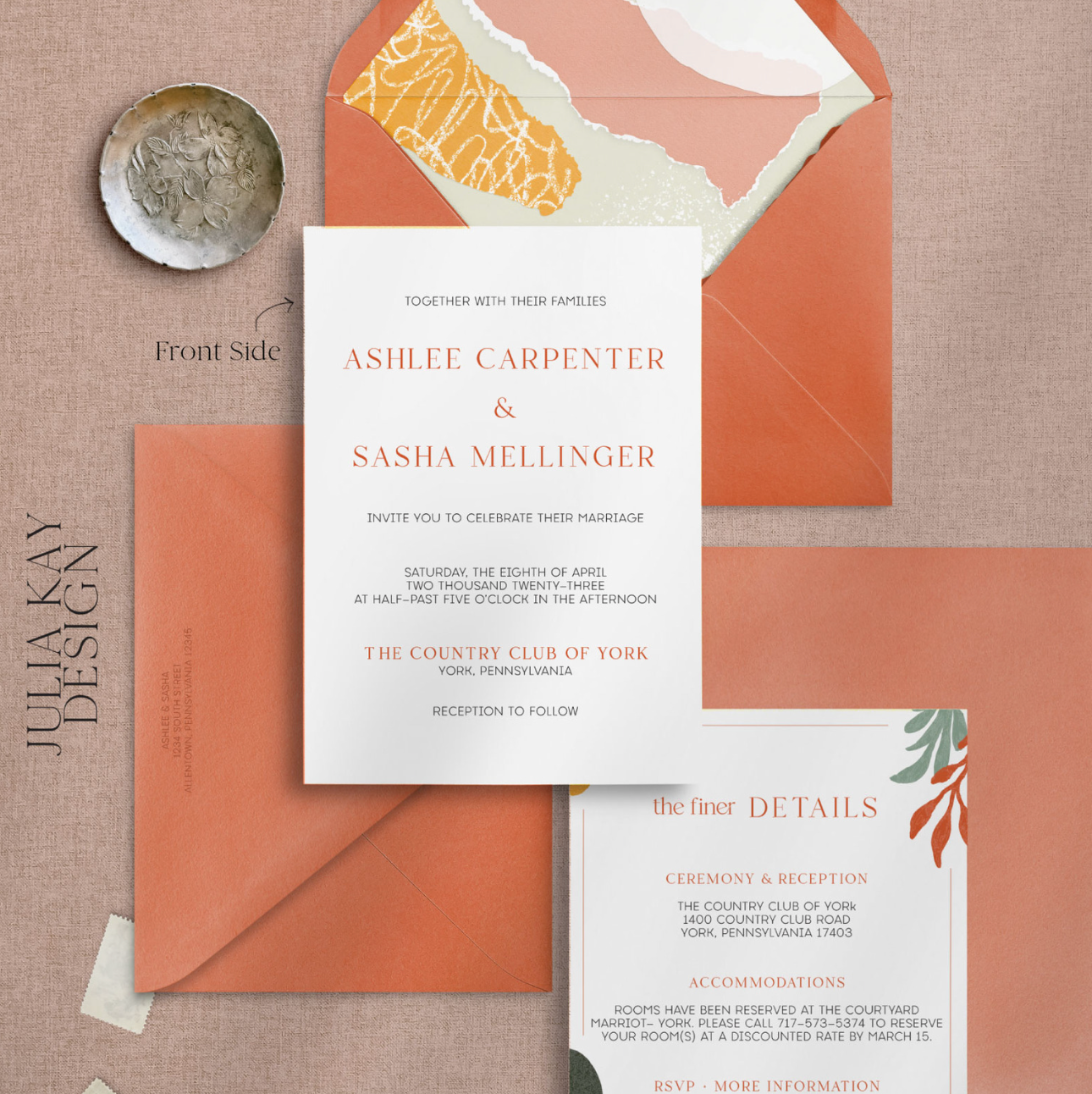 Absolutely Abstract: A Modern Twist on All-In-One Wedding Invitations