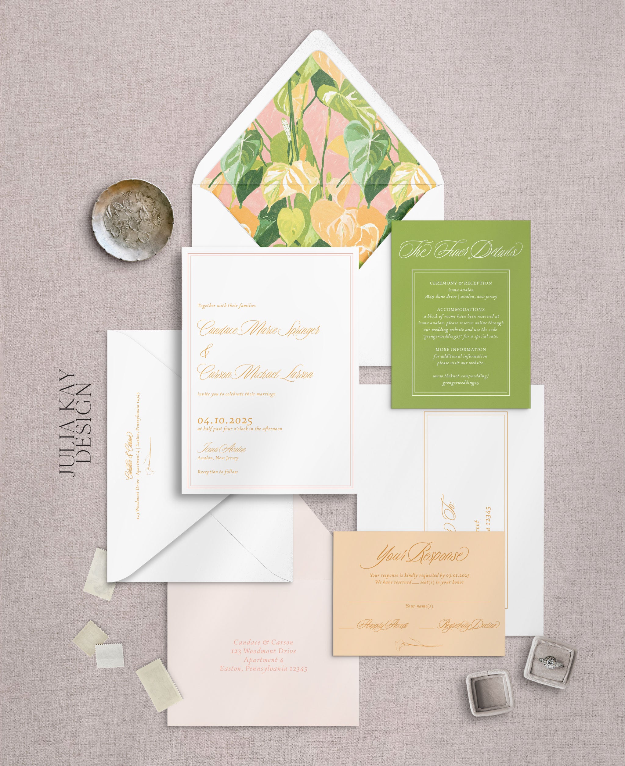 Anthurium Bliss Wedding Invitation Set
