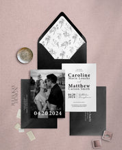Chic Black and White Save the Dates