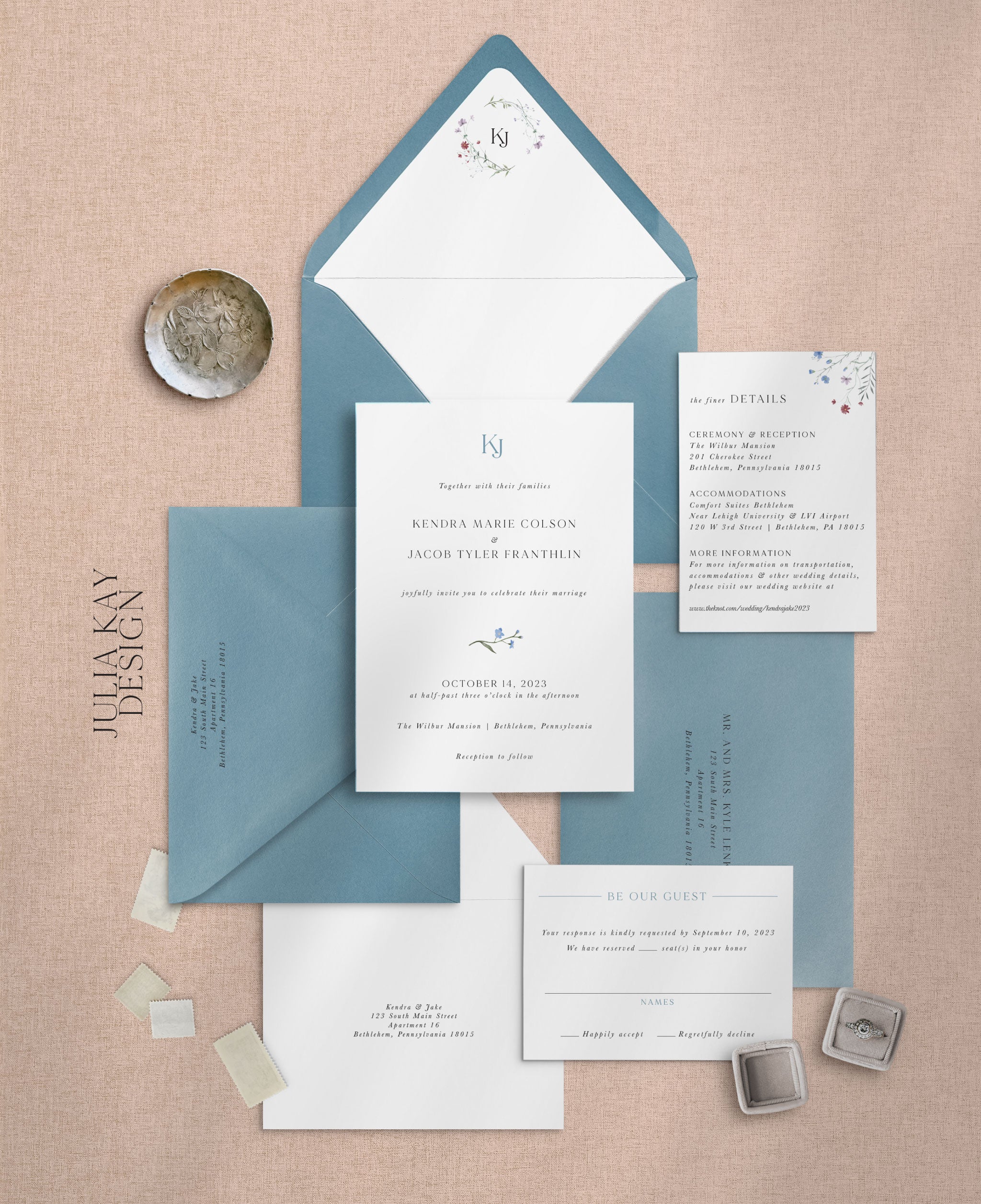 Modern Spring Wedding Invitation Set