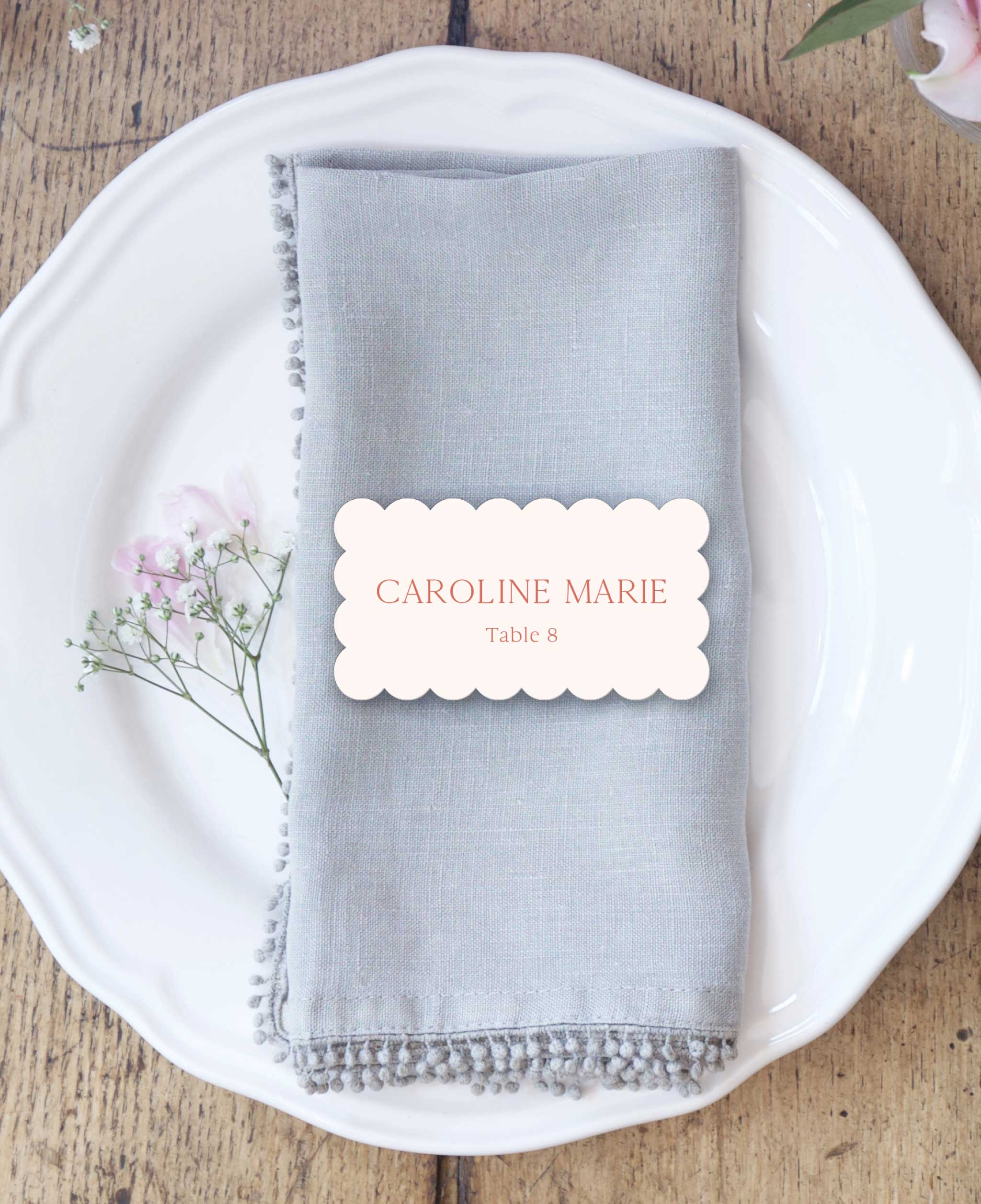 Feminine Terracotta Wedding Escort Cards