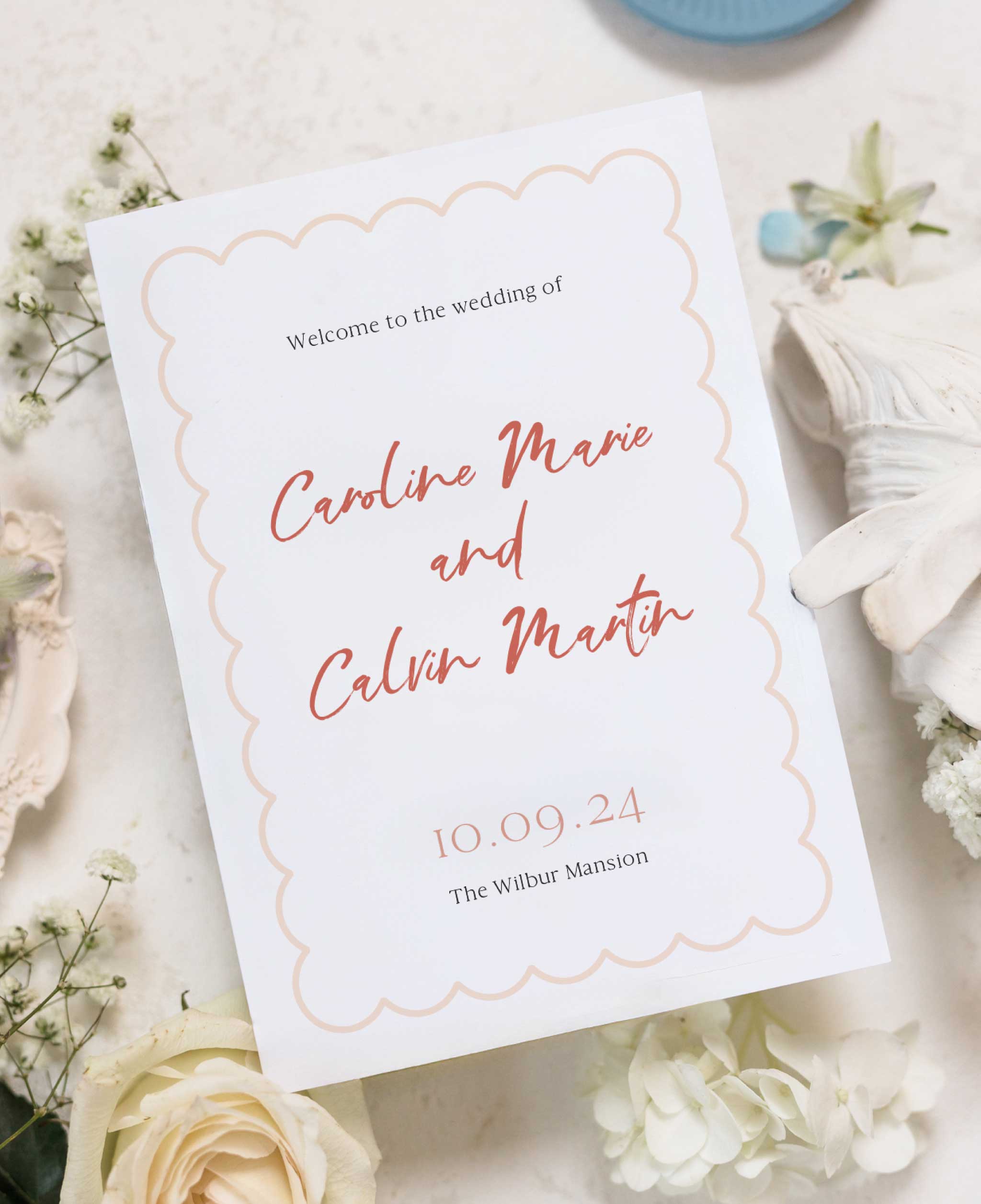 Feminine Terracotta Wedding Ceremony Program