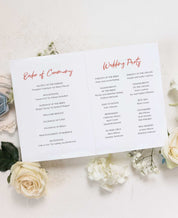 Feminine Terracotta Wedding Ceremony Program