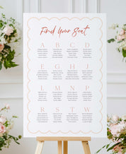 Feminine Terracotta Wedding Seating Chart