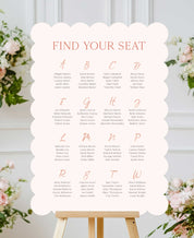 Feminine Terracotta Wedding Seating Chart