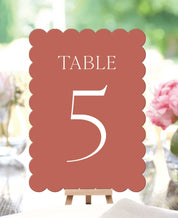 Feminine Terracotta Wedding Table Numbers