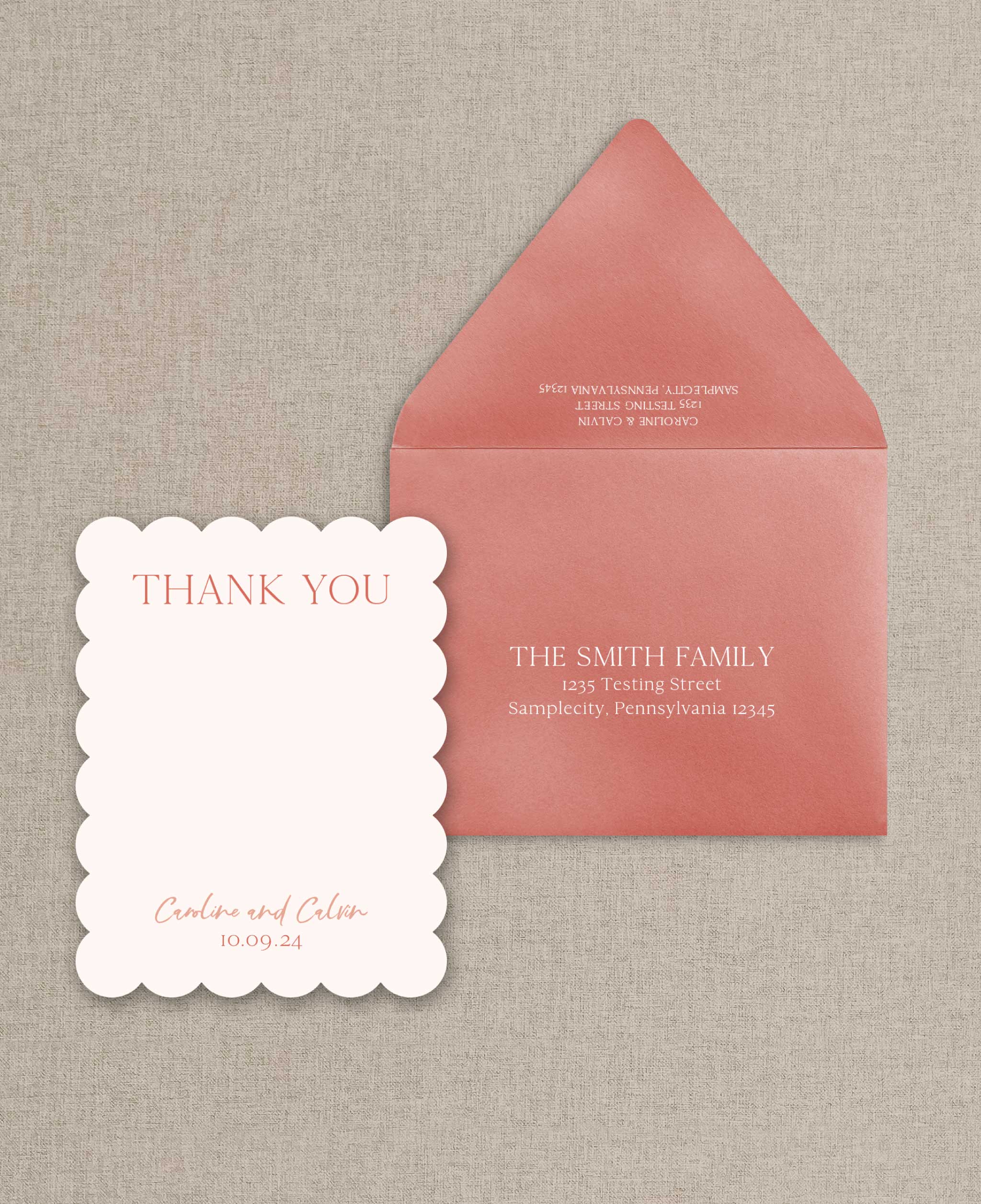 Feminine Terracotta Thank You Cards