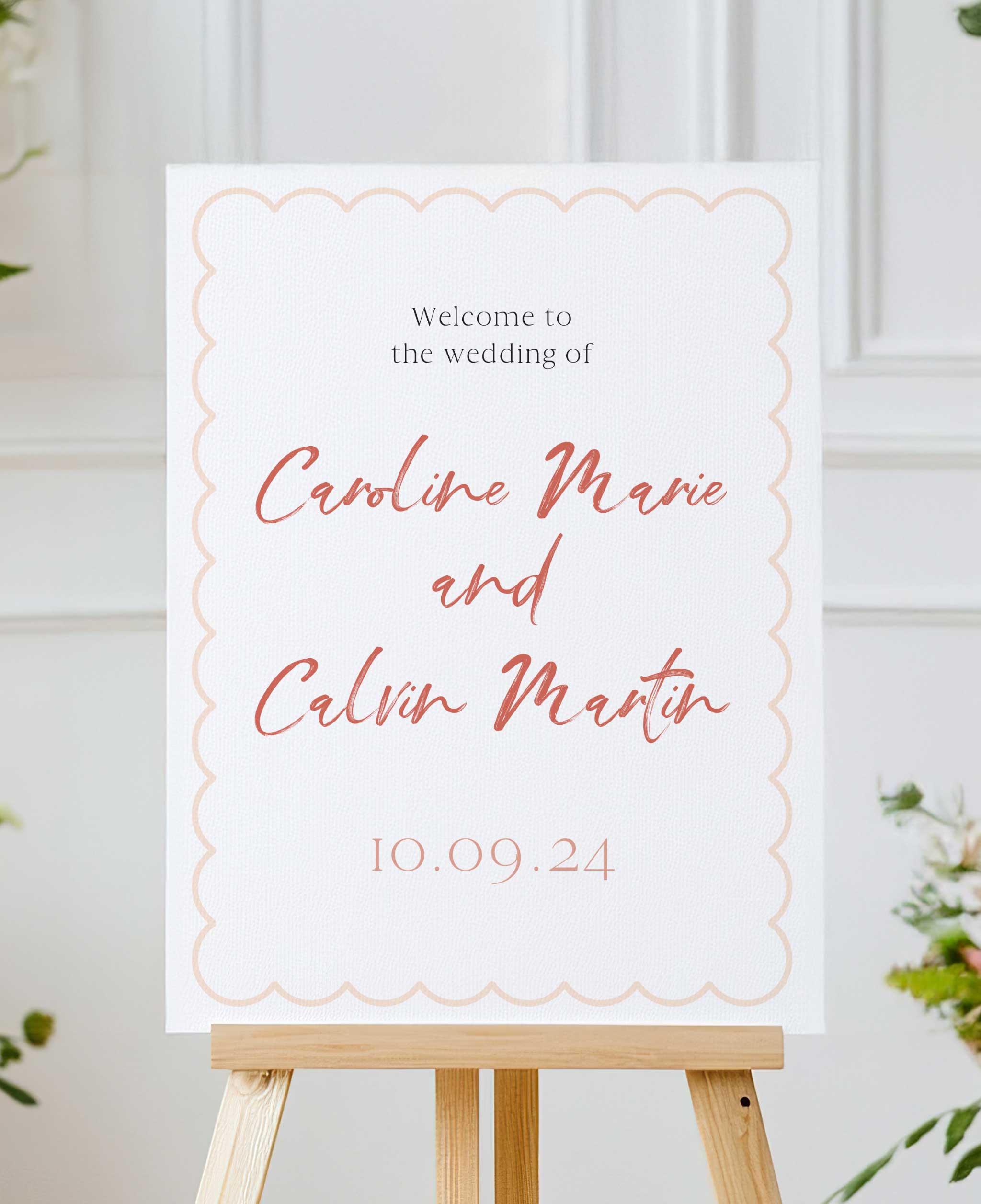 Feminine Terracotta Wedding Welcome Sign