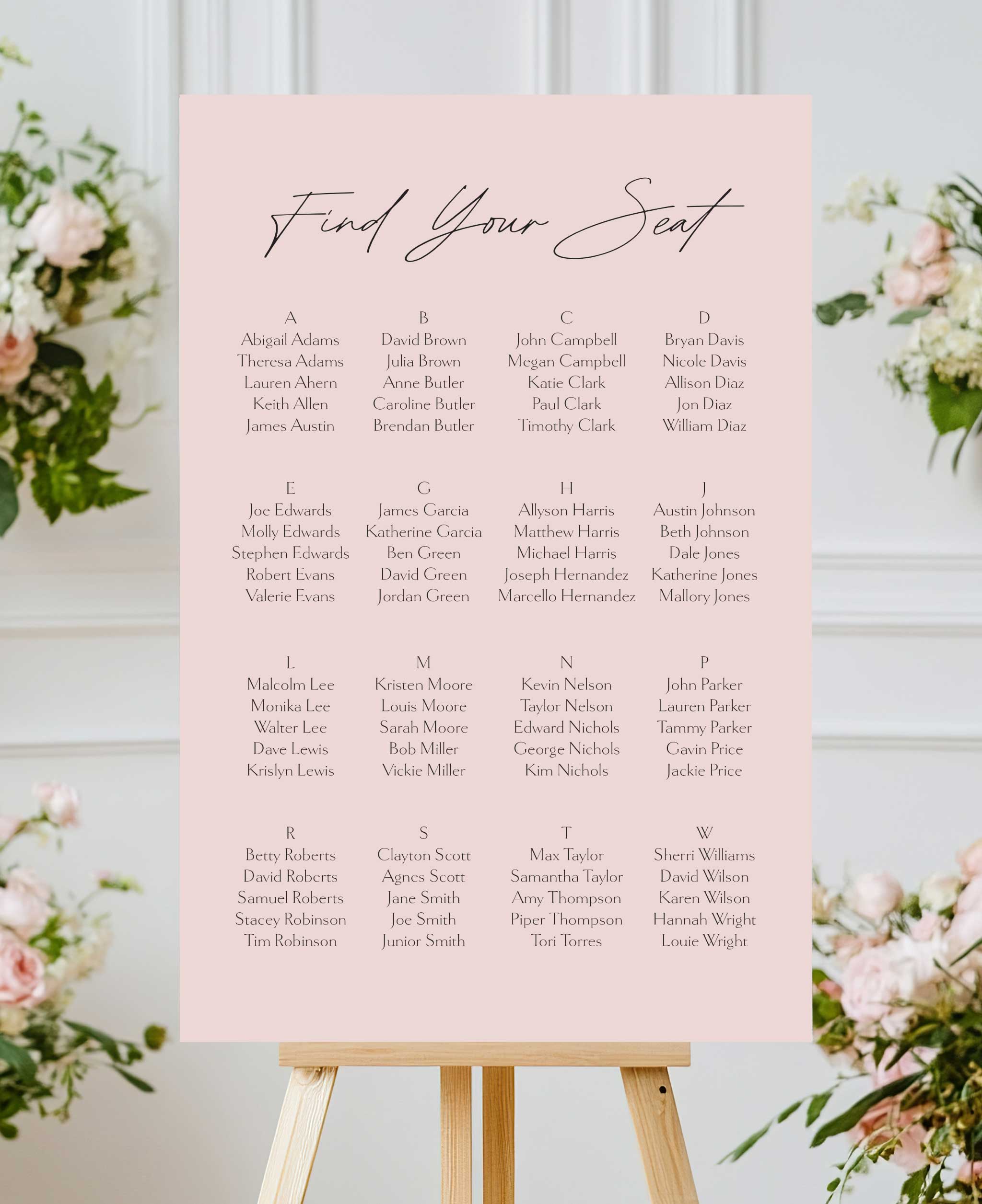 Modern Garden Party Wedding Seating Chart Julia Kay Design