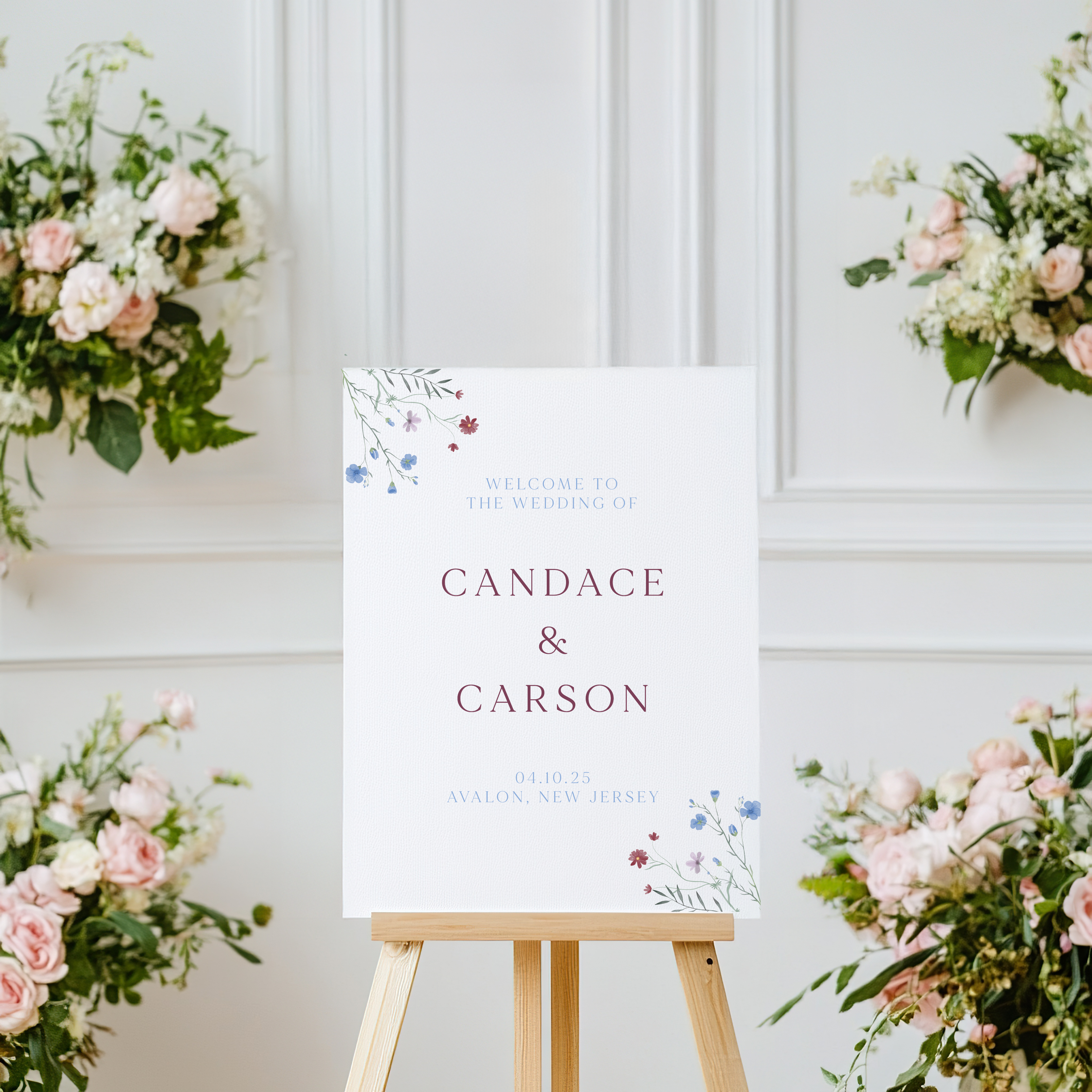 Modern Spring Wedding Welcome Sign