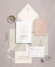 Rusty Peach Wedding Invitation Set