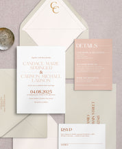 Rusty Peach Wedding Invitation Set