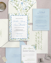 Spring Scalloped Wedding Invitation Set