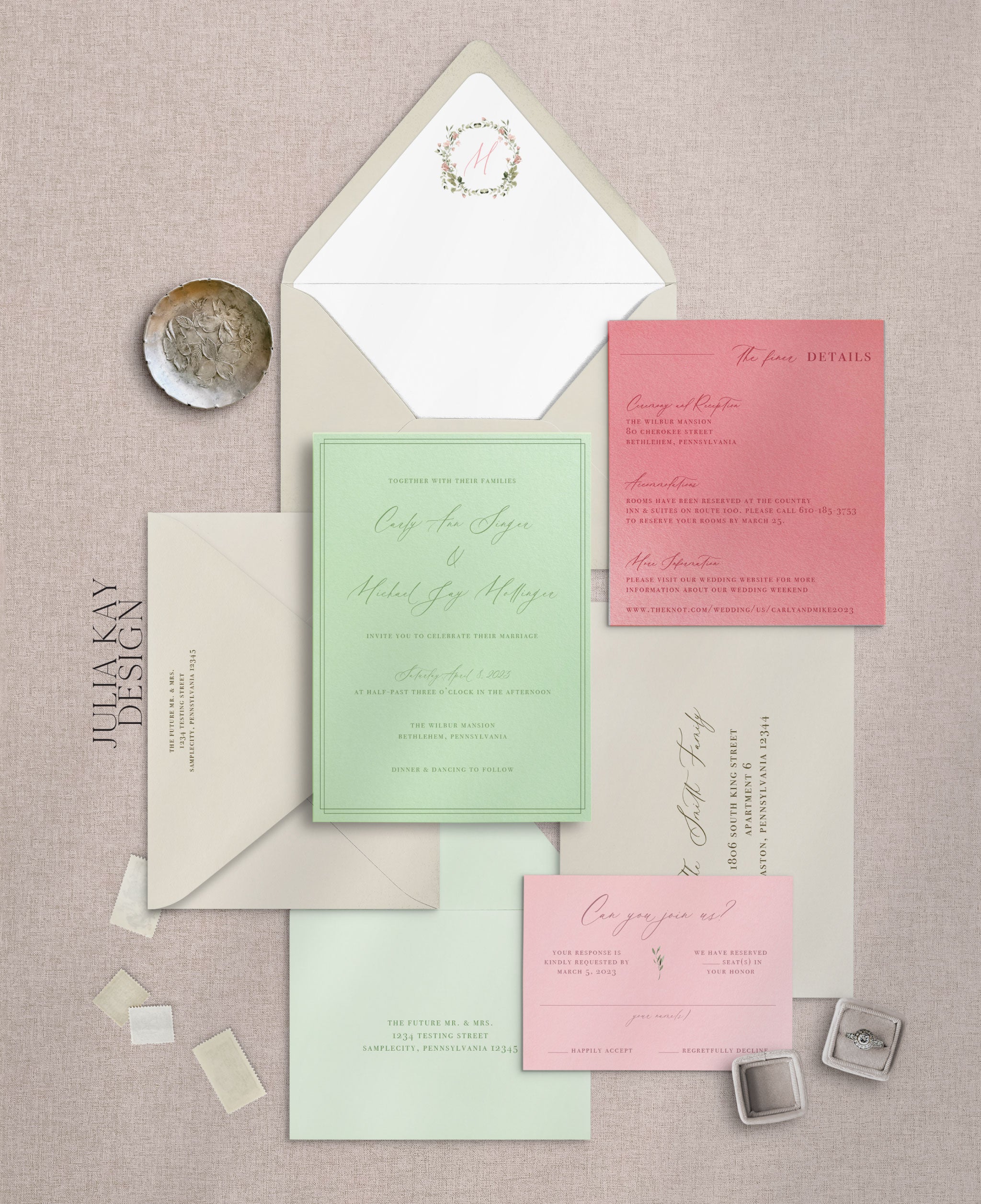Garden Hues Color Block Wedding Invitation Set – Julia Kay Design, image size:2048x2513
