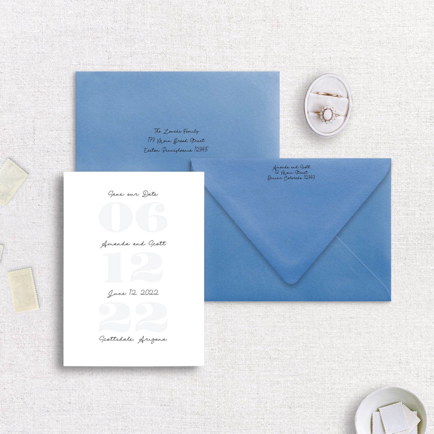 Modern Retro Save the Date Set