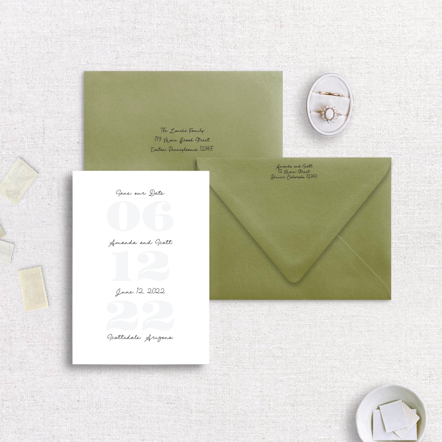 Modern Retro Save the Date Set