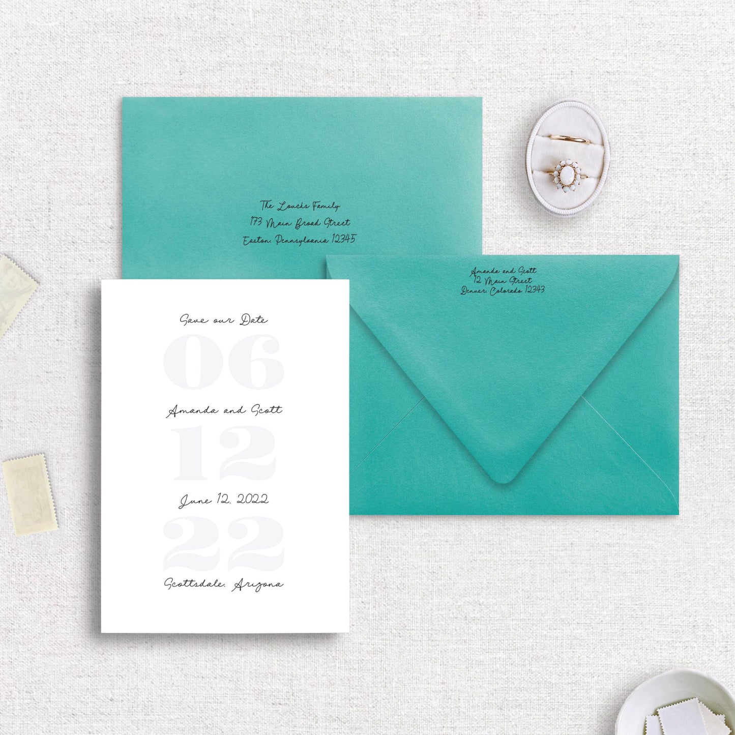 Modern Retro Save the Date Set