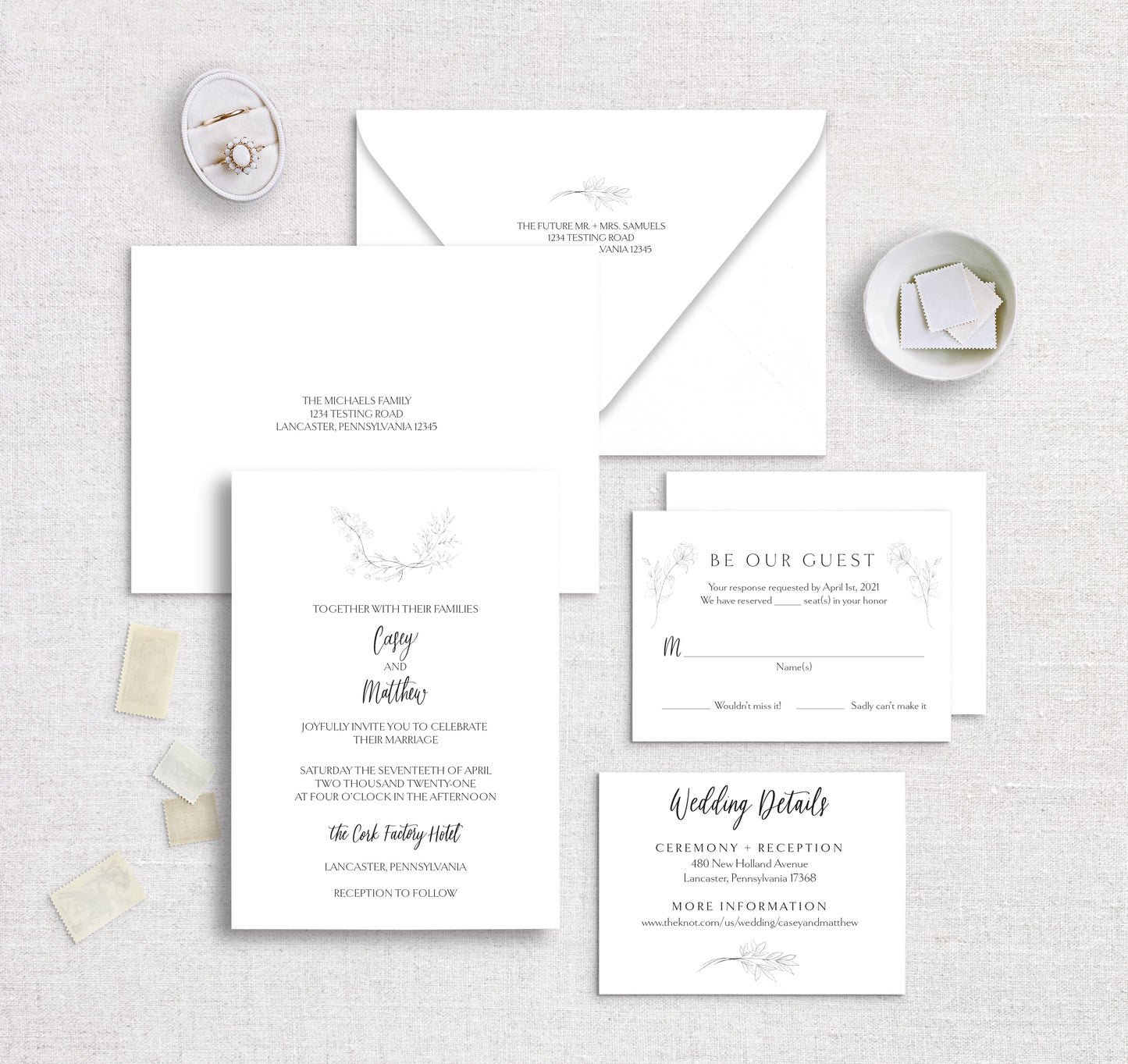 Charm Whisper Wedding Invitation Set
