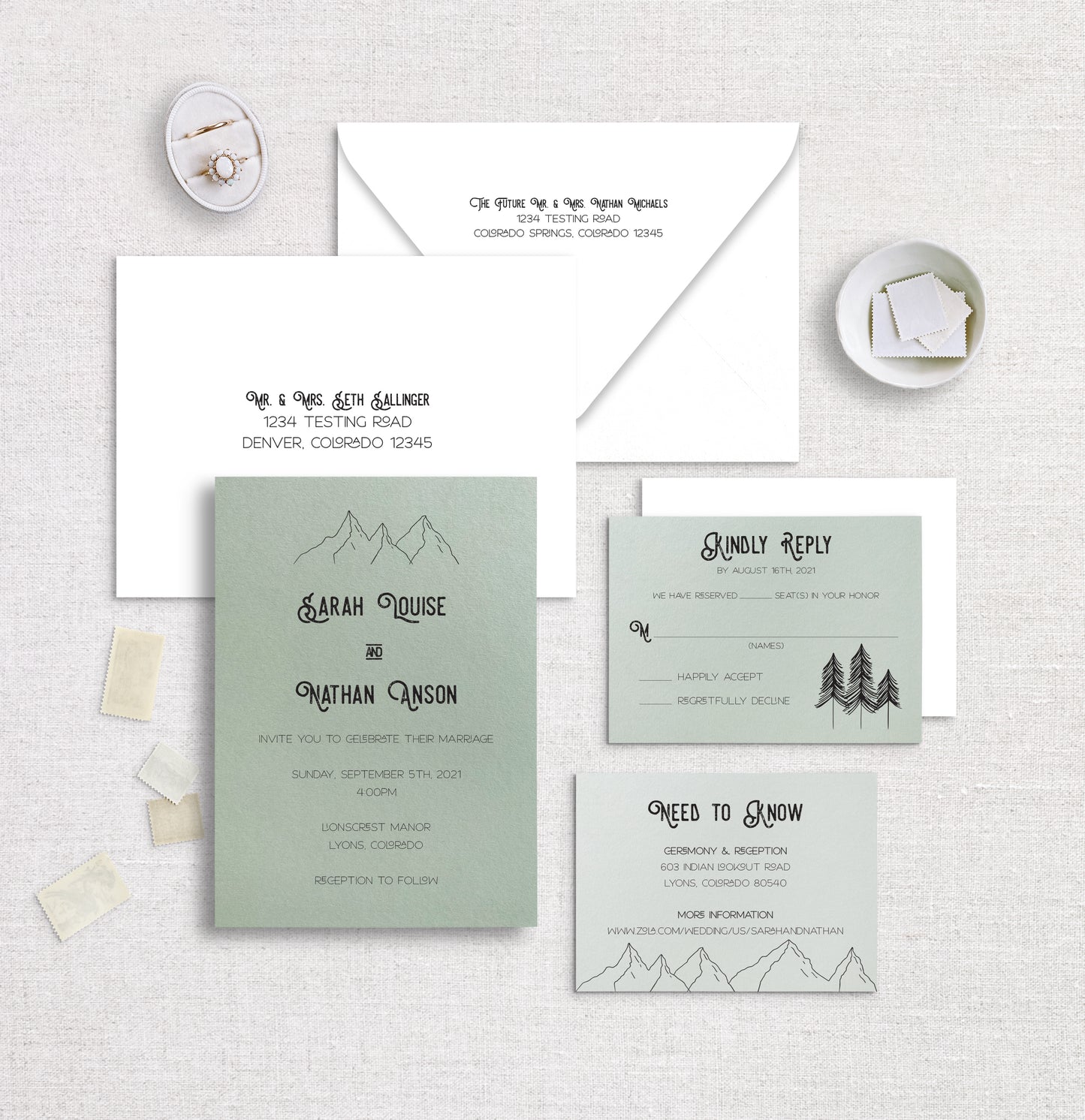 Mountain Wilderness Wedding Invitation Set