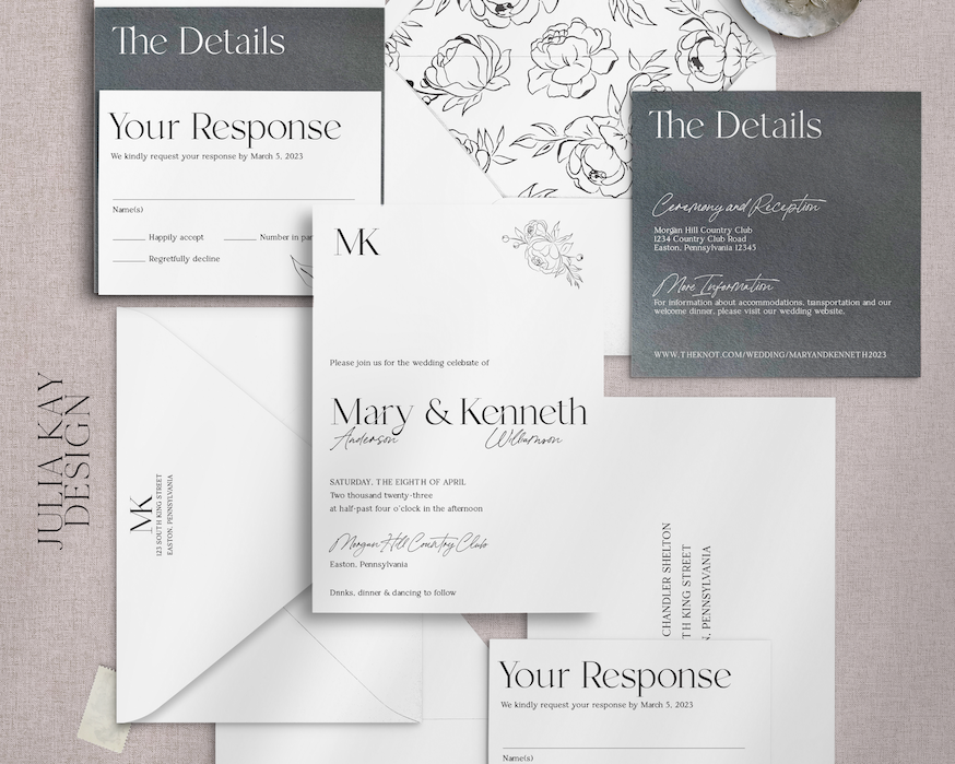 A Black & White Affair: Timeless Elegance for Your Wedding Invitations