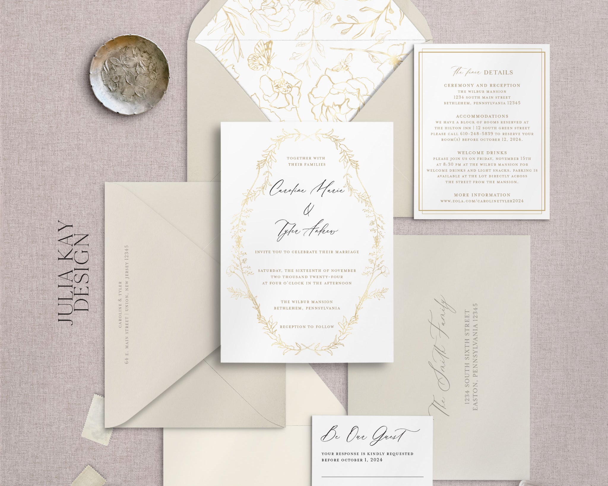 Embrace the Warmth with the Golden Hour Wedding Invitation Set