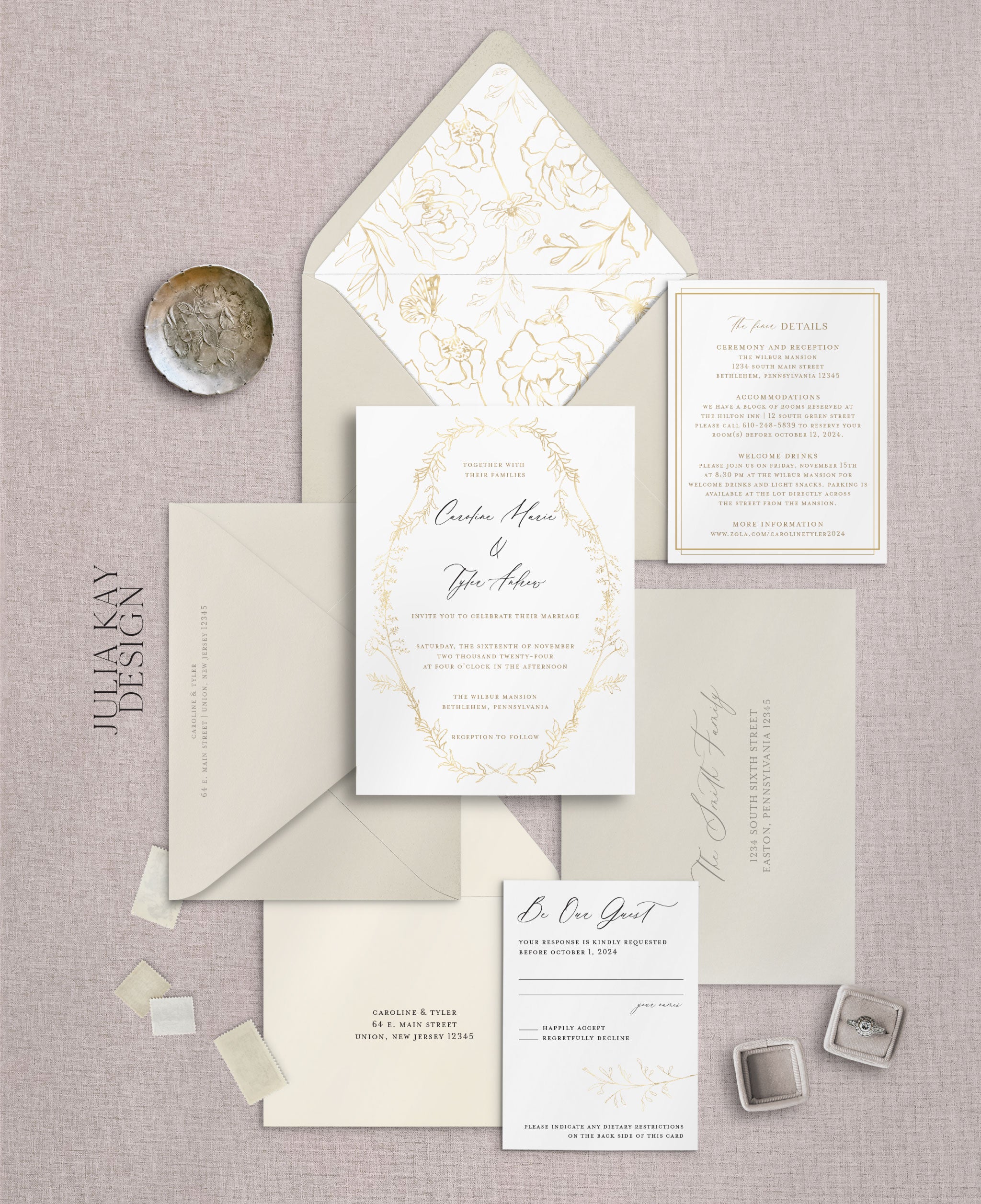 Embrace the Warmth with the Golden Hour Wedding Invitation Set