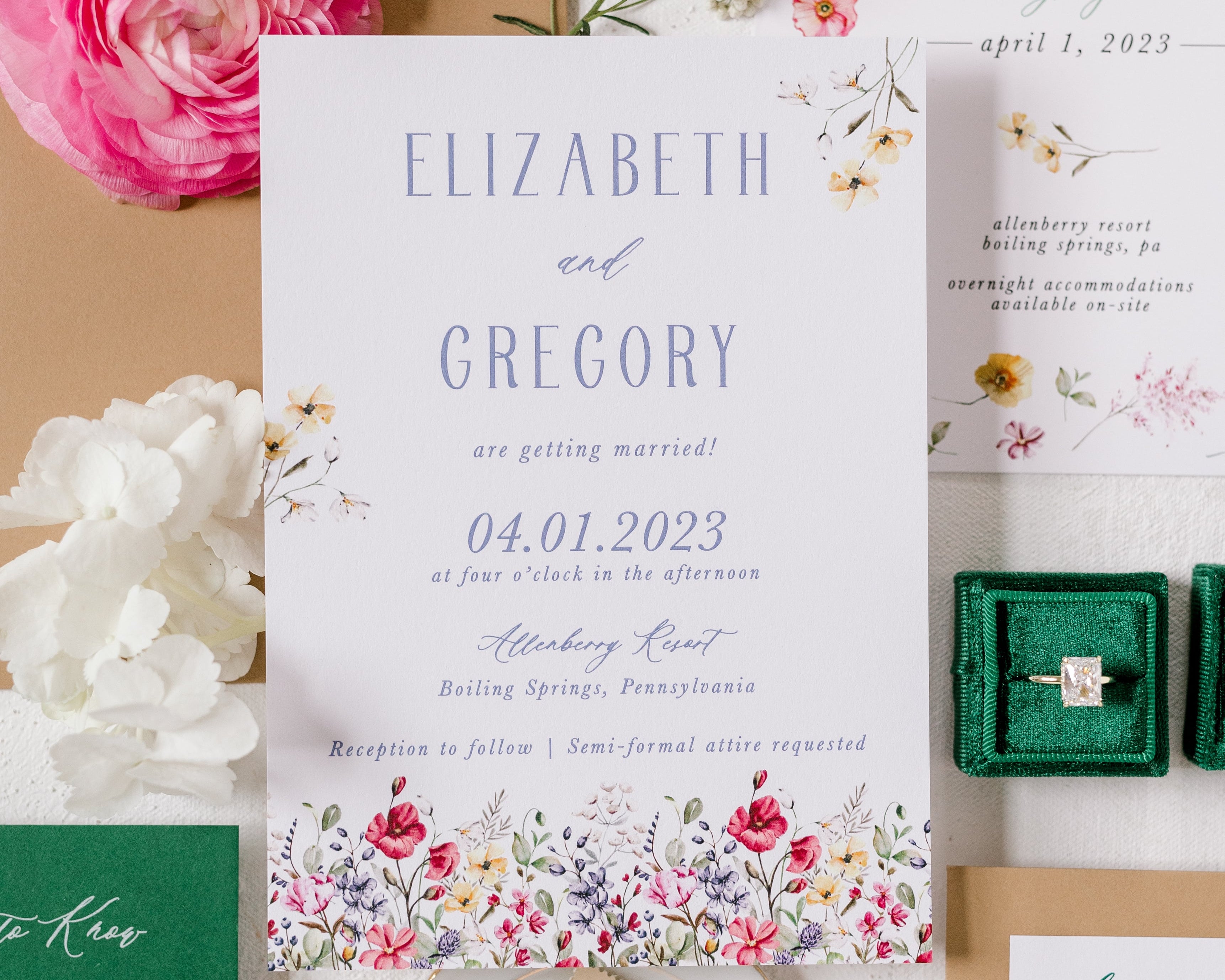 Invites for Weddings: Bringing a Peach and Sage Color Palette to Life