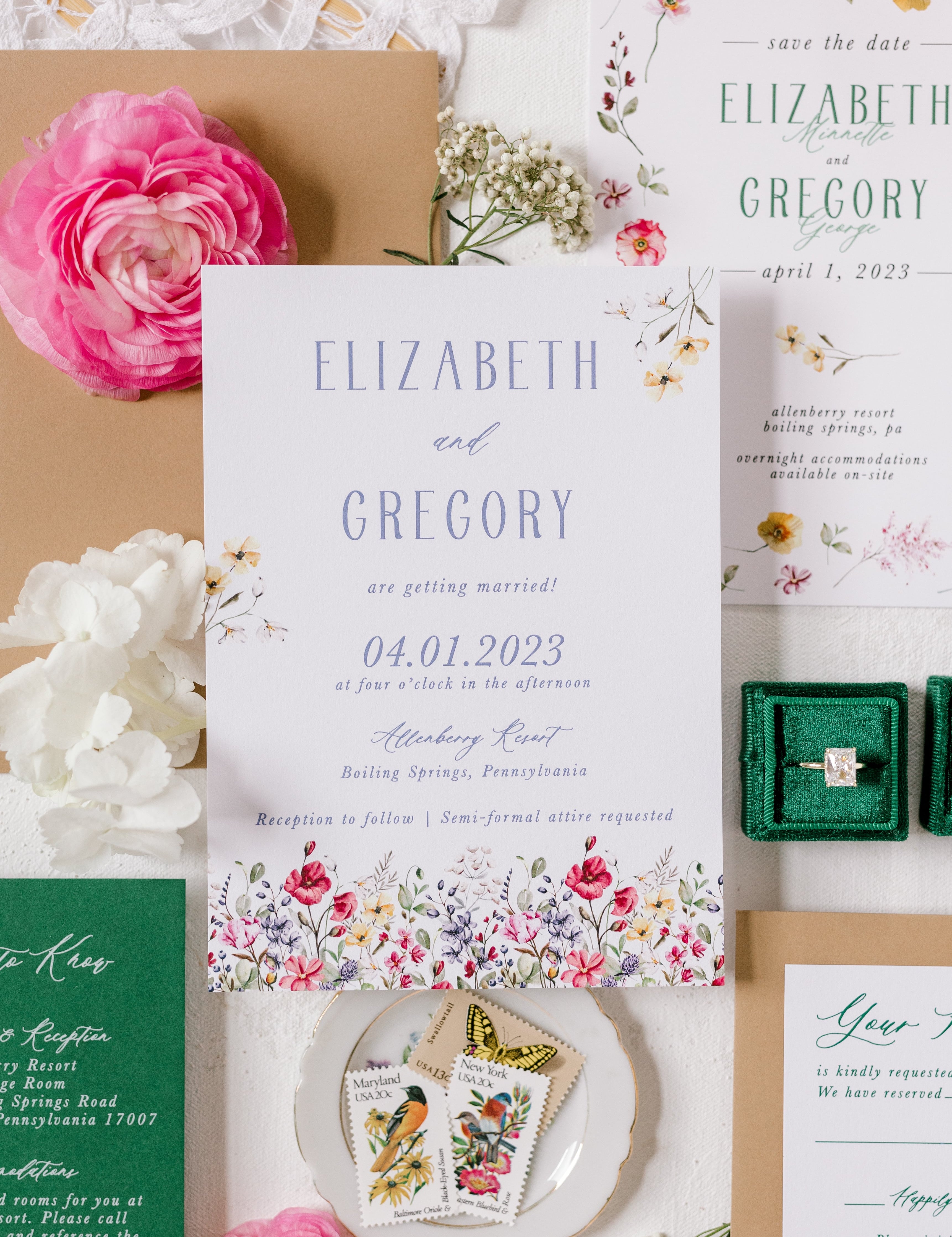 Invites for Weddings: Bringing a Peach and Sage Color Palette to Life