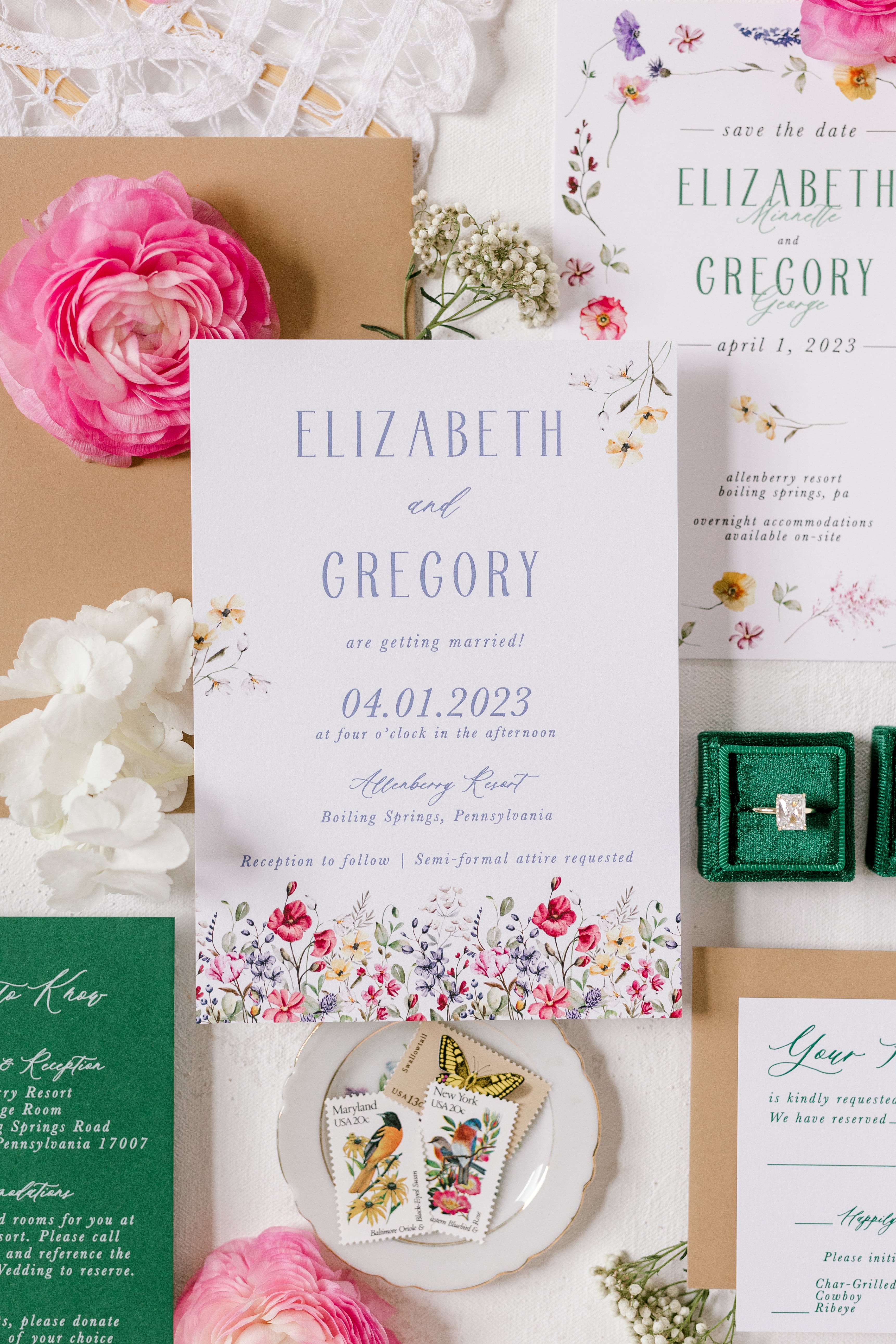 Invites for Weddings: Bringing a Peach and Sage Color Palette to Life