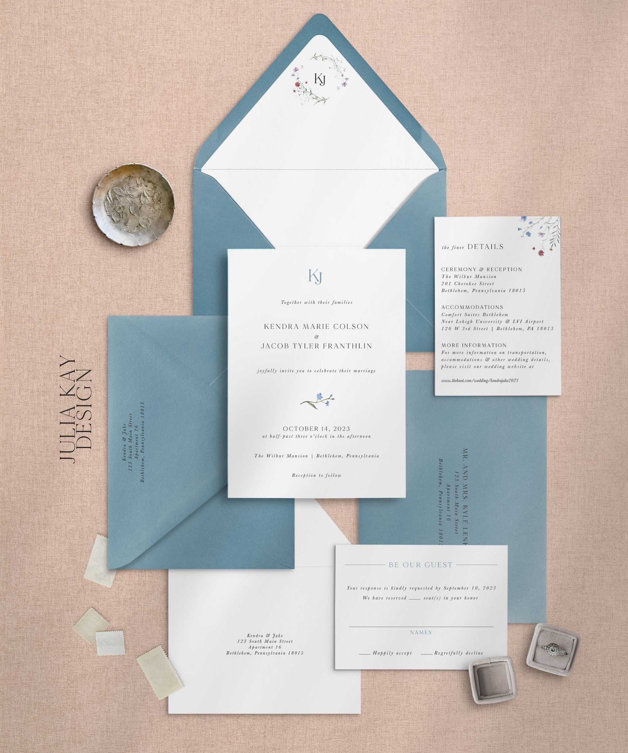 Modern Spring Wedding Stationery