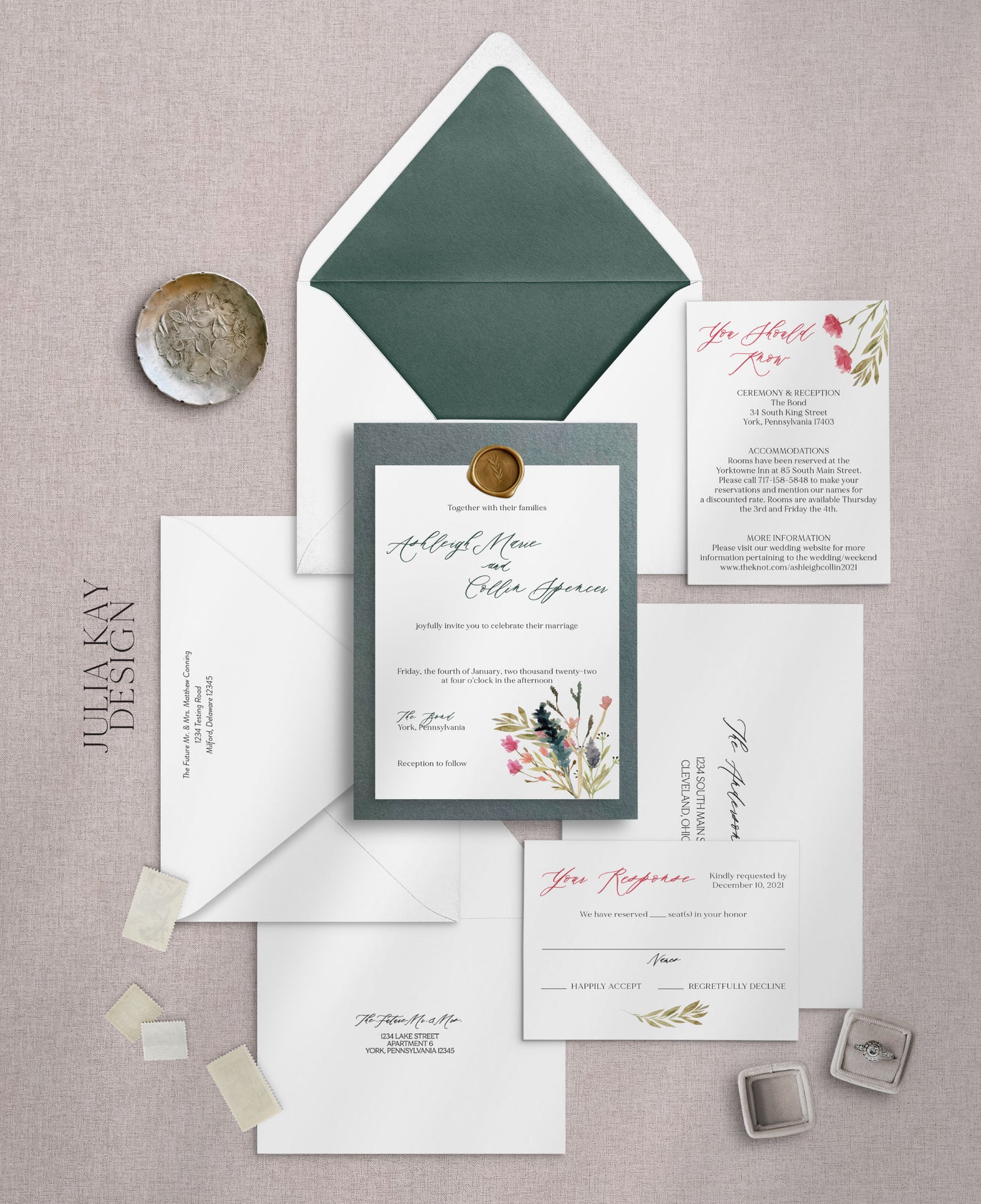 Double Layer with Wax Seal Invitations