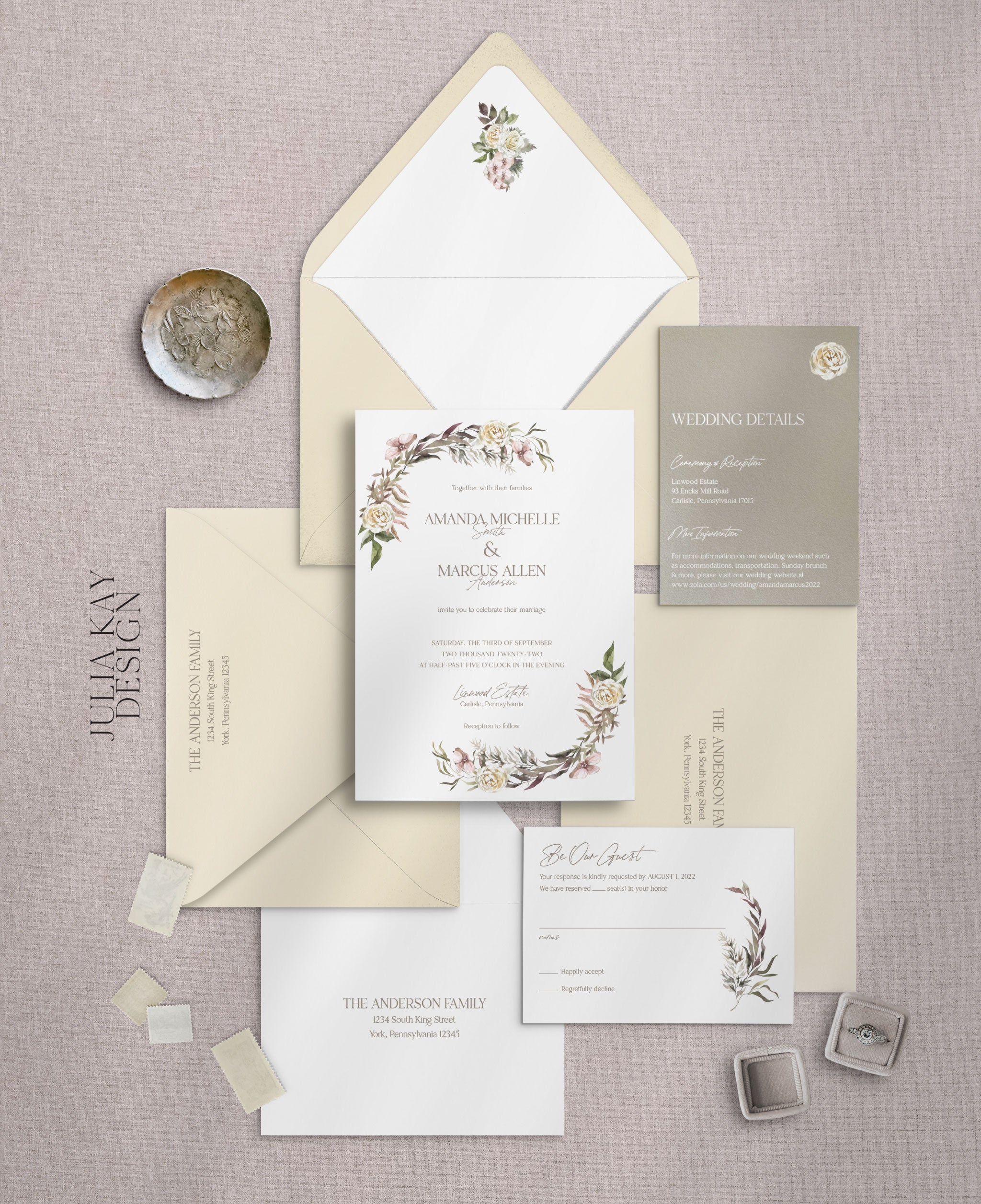 Neutral Elegance Wedding Invitation Set