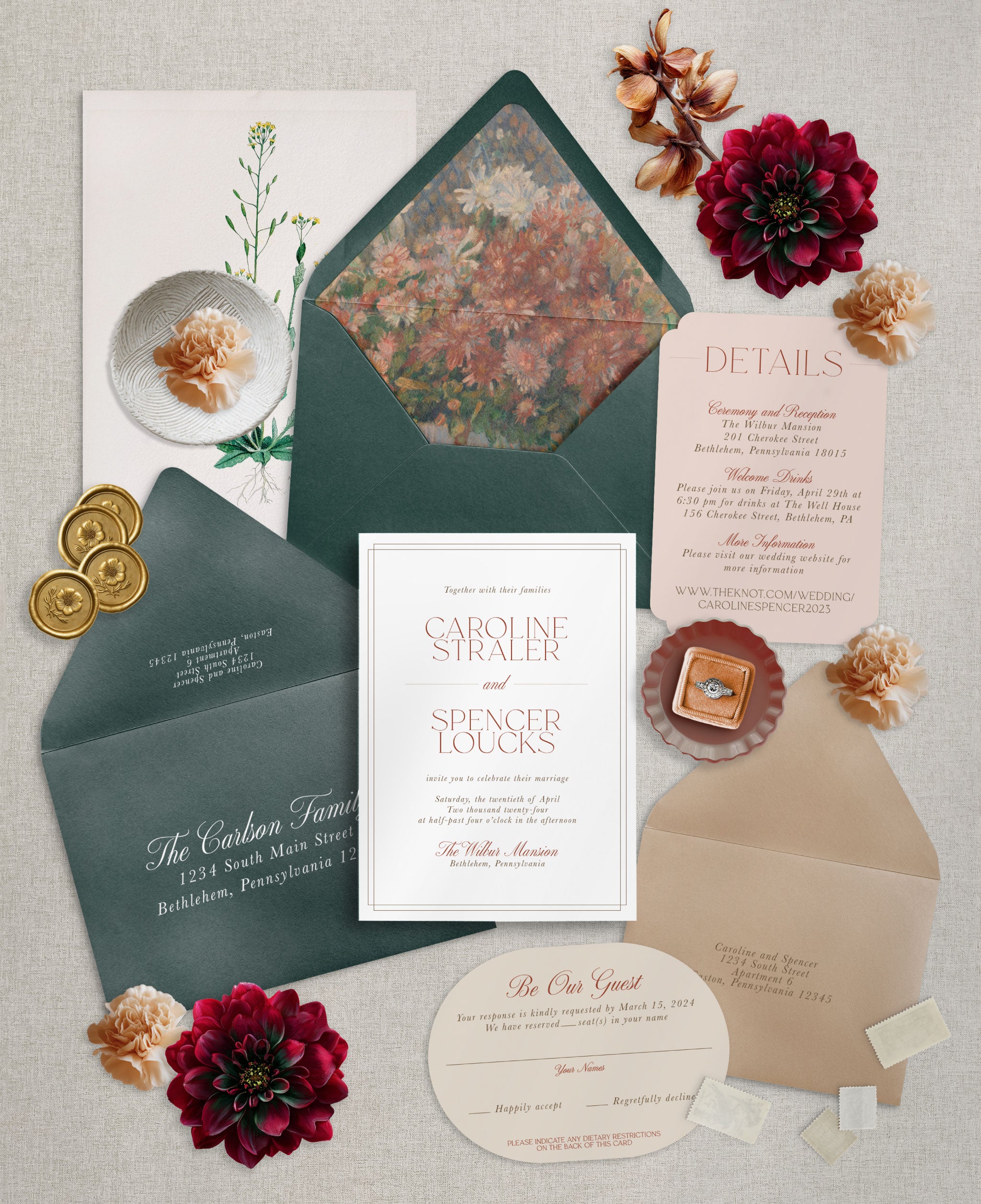 Autumn Elegance Wedding Invitation Set