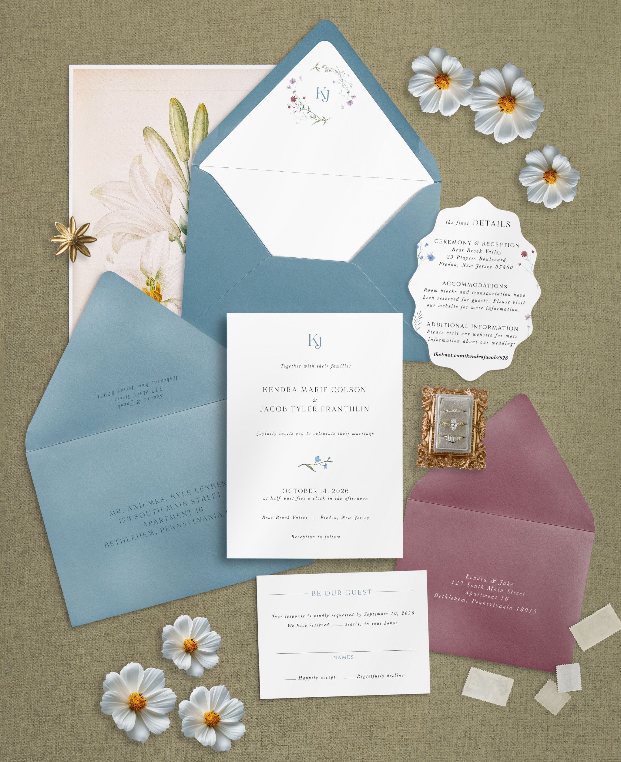 Modern Spring Wedding Invitation Set