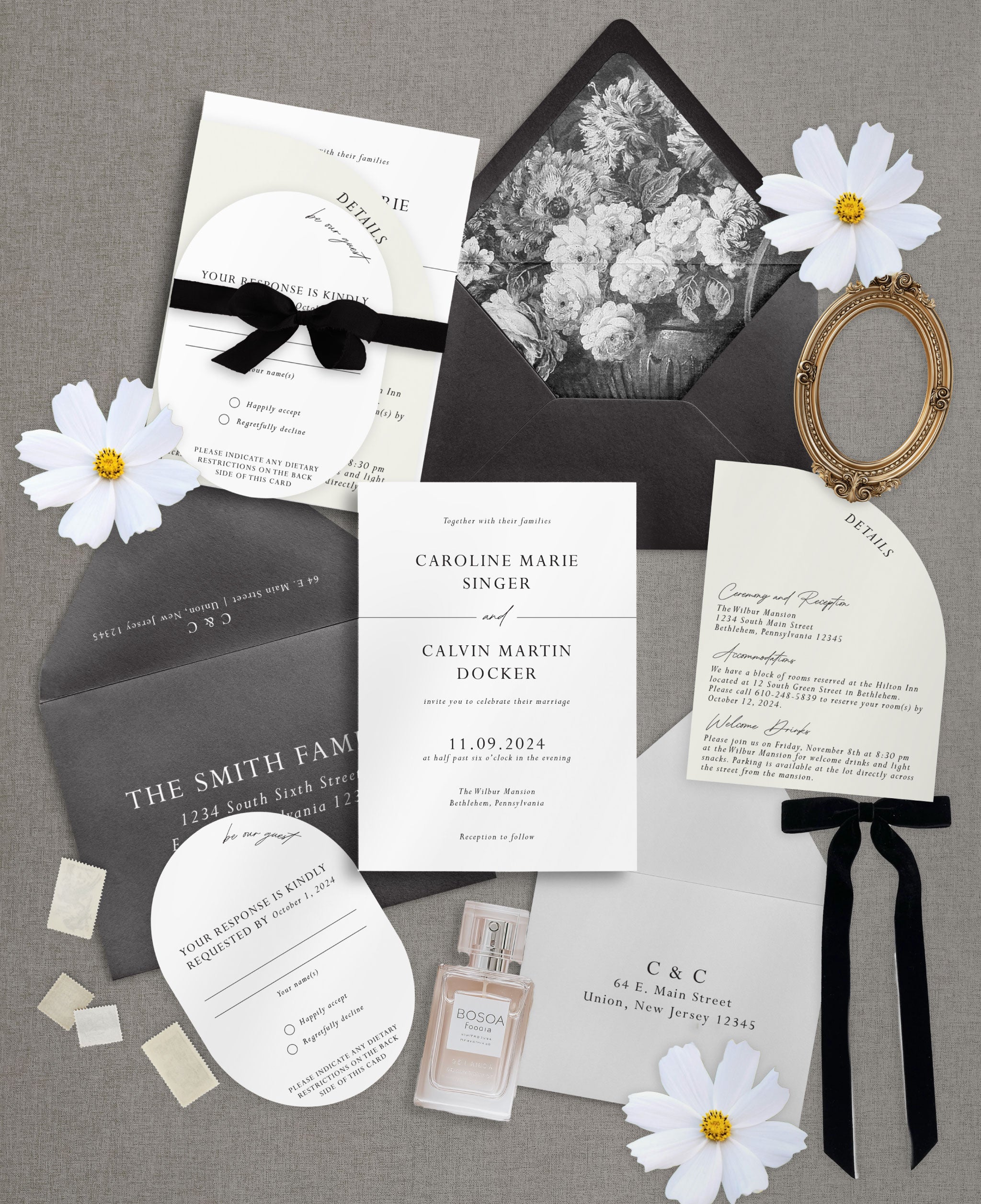 Modern Stack Wedding Invitation Set