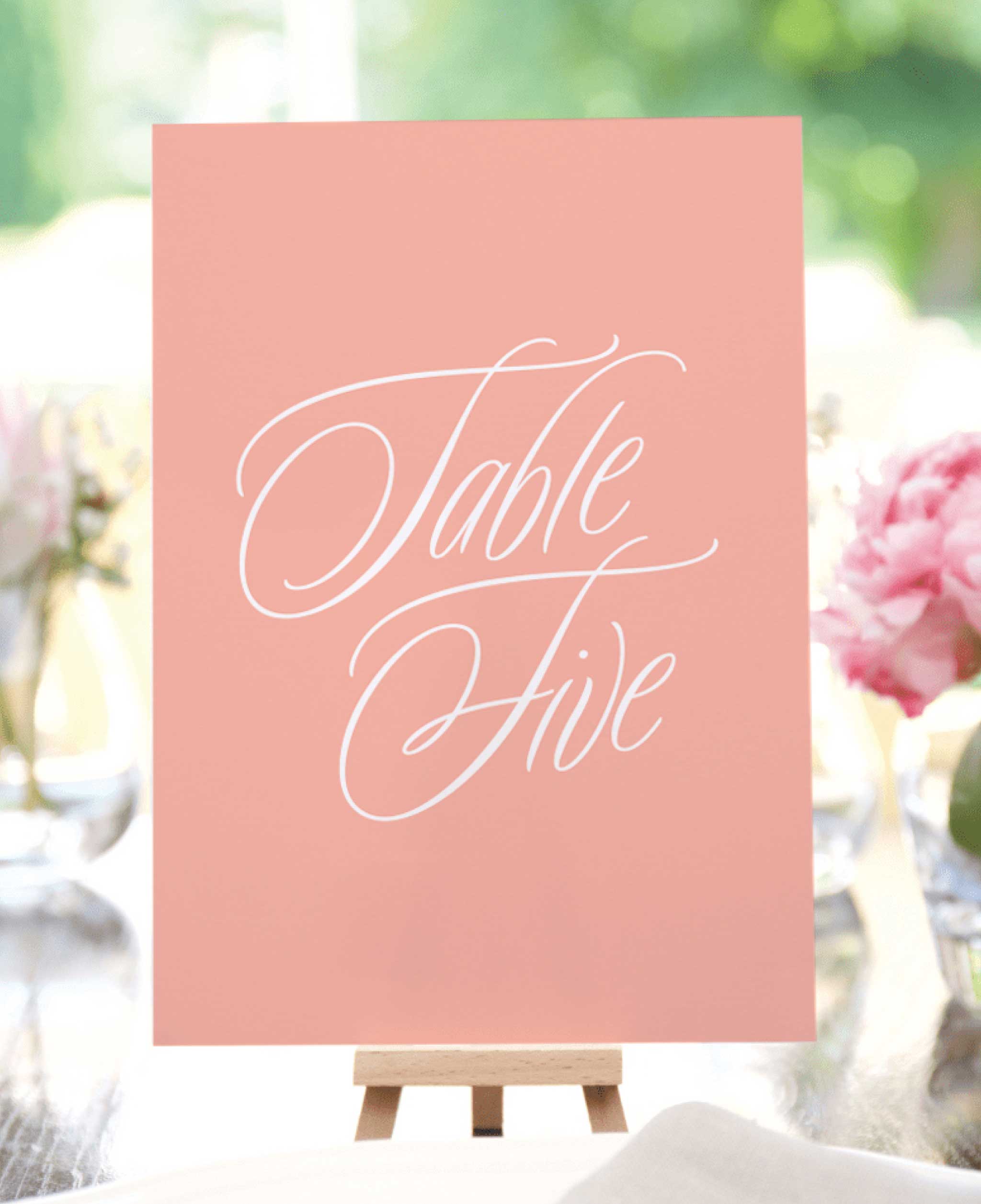 Anthurium Bliss Wedding Table Numbers
