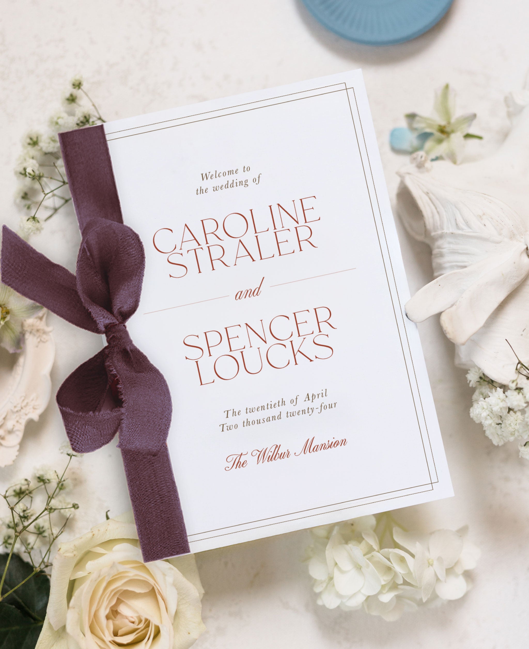 Autumn Elegance Wedding Ceremony Program