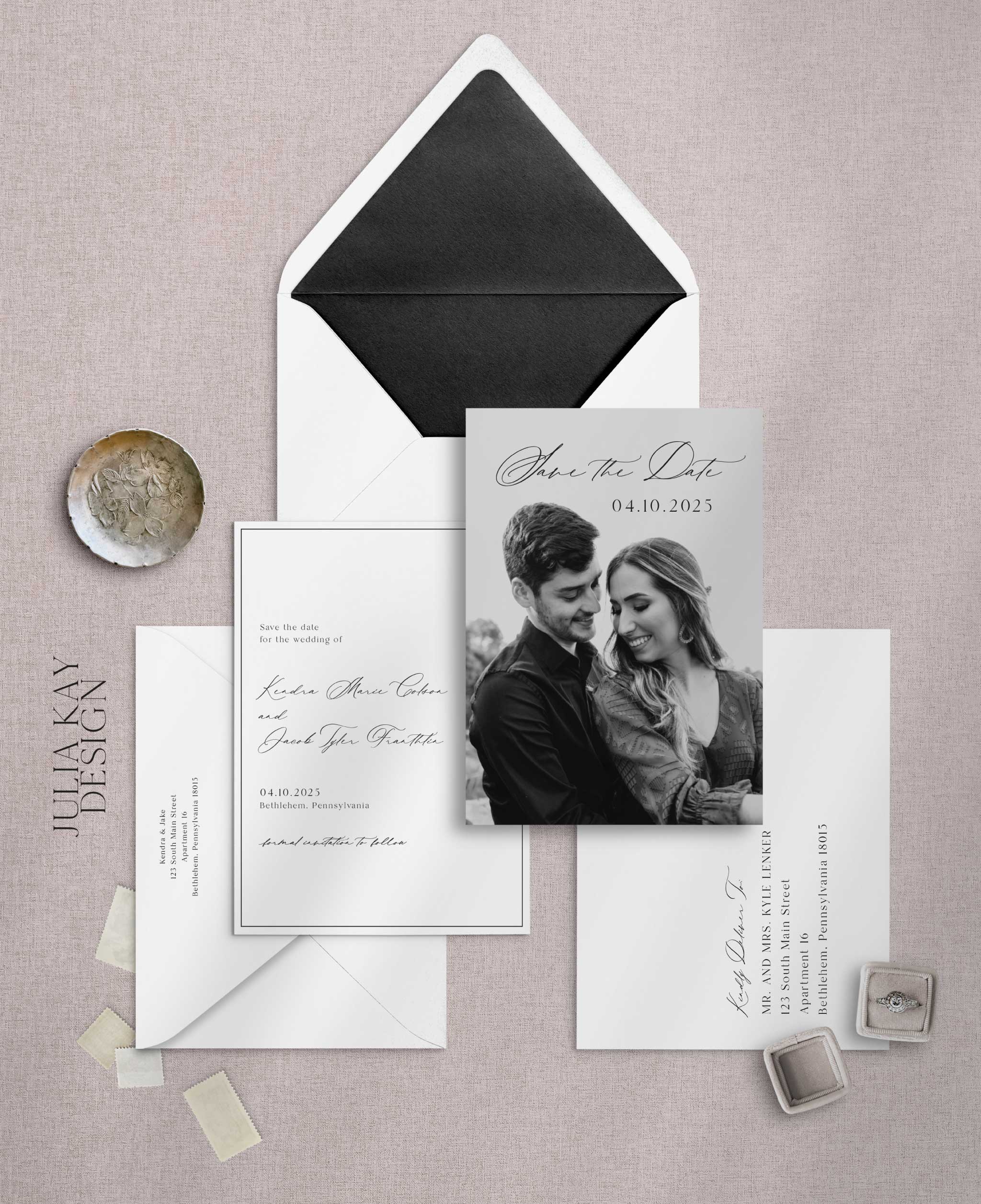 Black & White Space Save the Dates