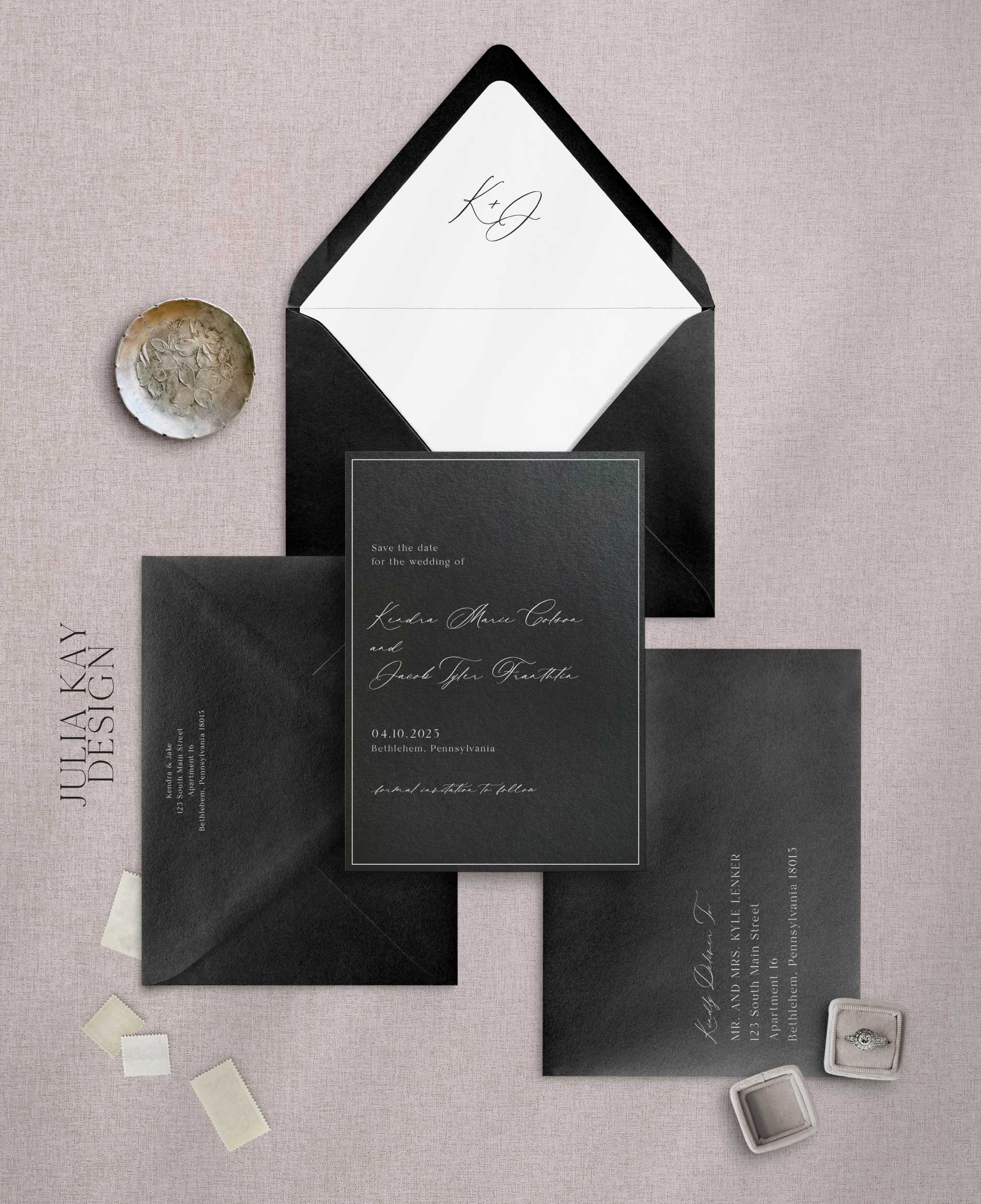 Black & White Space Save the Dates
