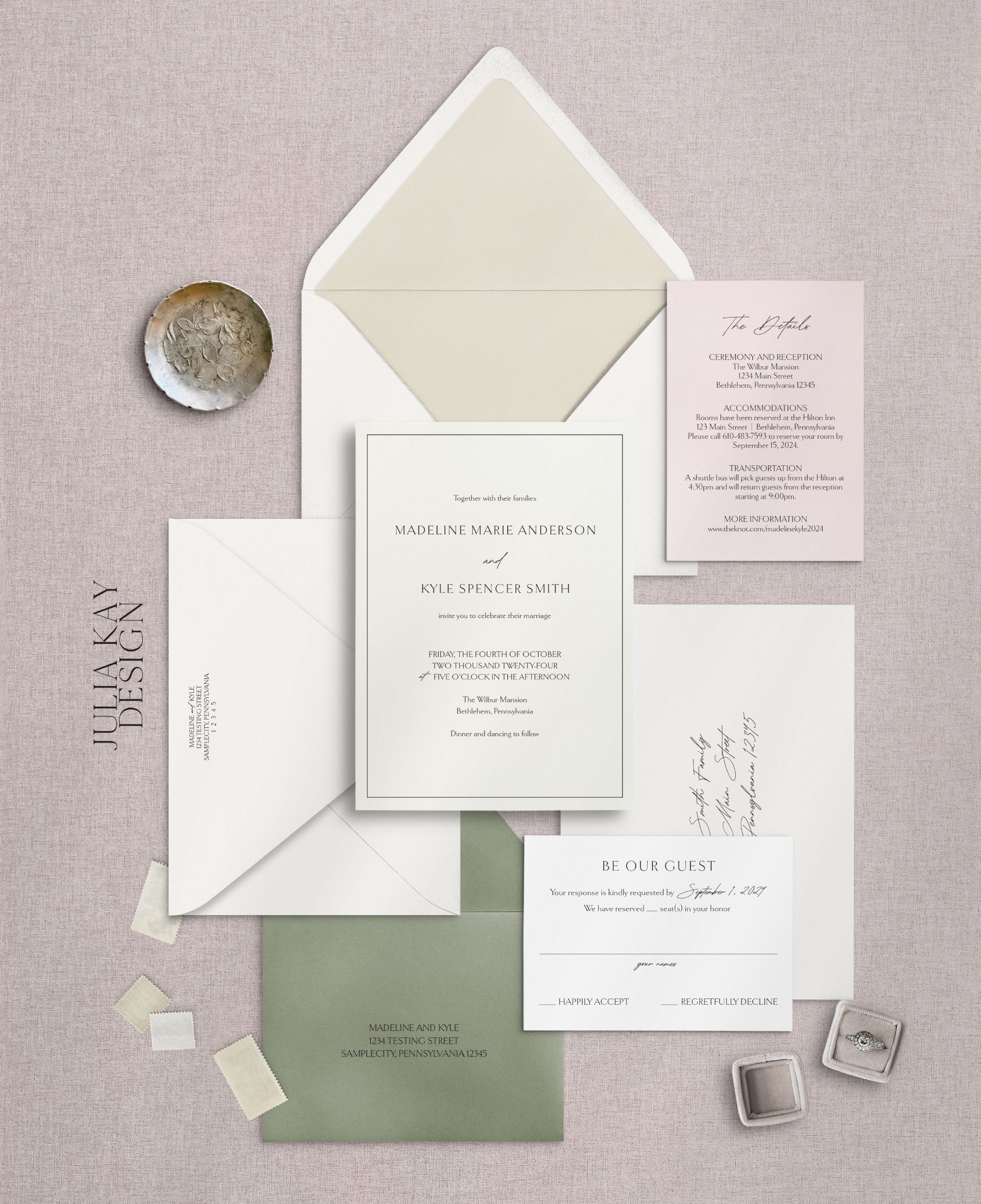 Modern Garden Party Wedding Invitation Set