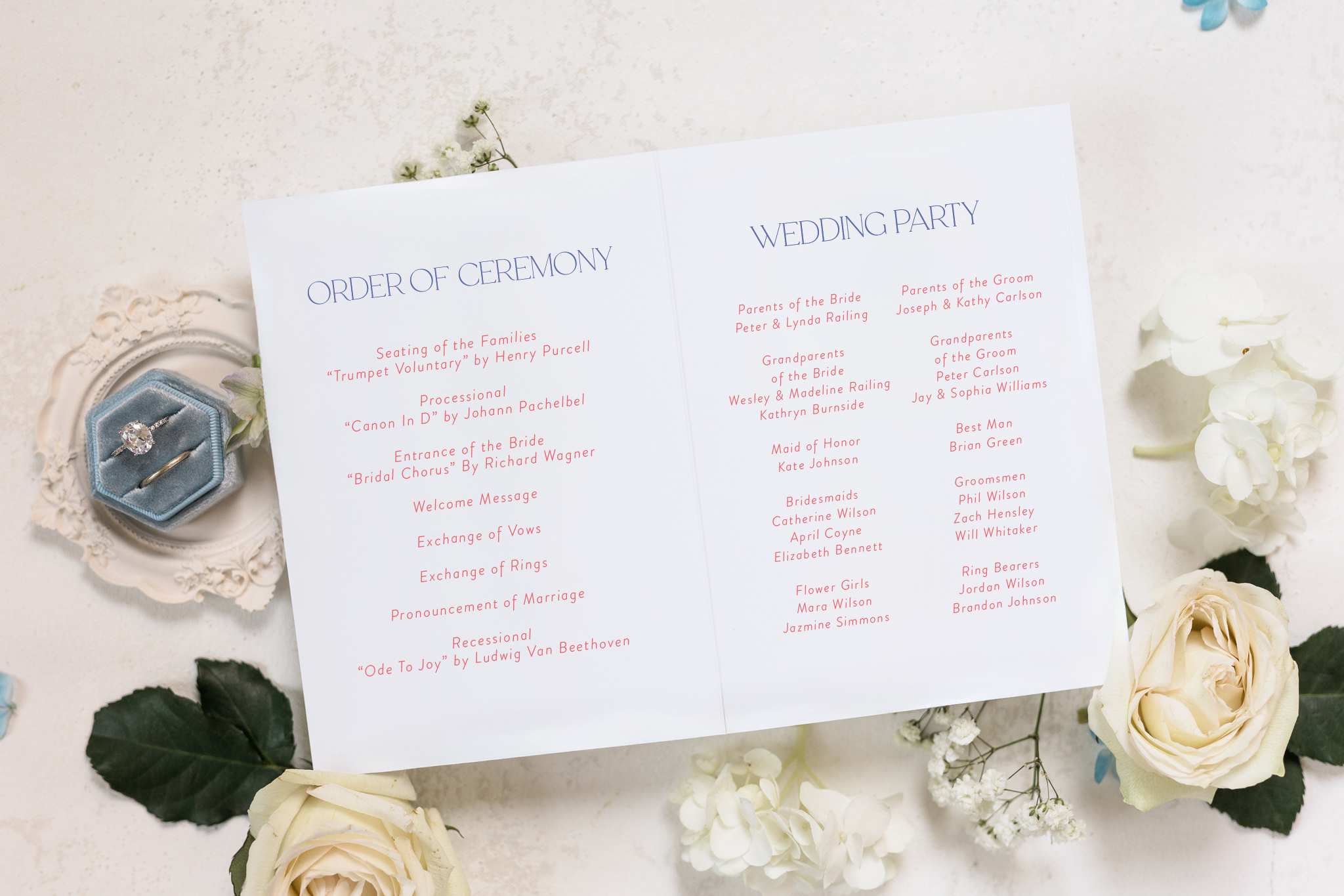 Boldly Bright Wedding Ceremony Program