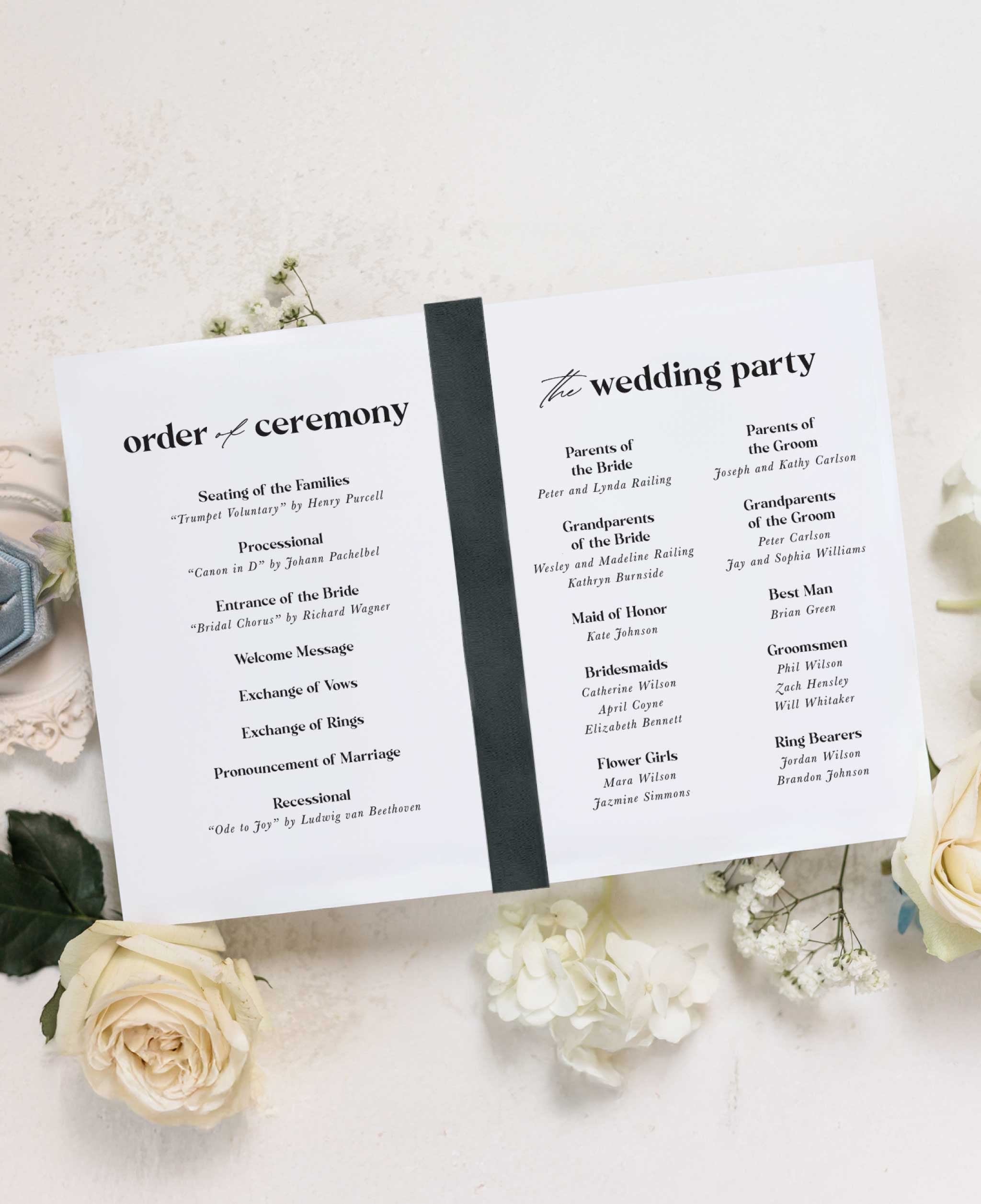 The Keepsake Portrait Wedding Ceremony Program