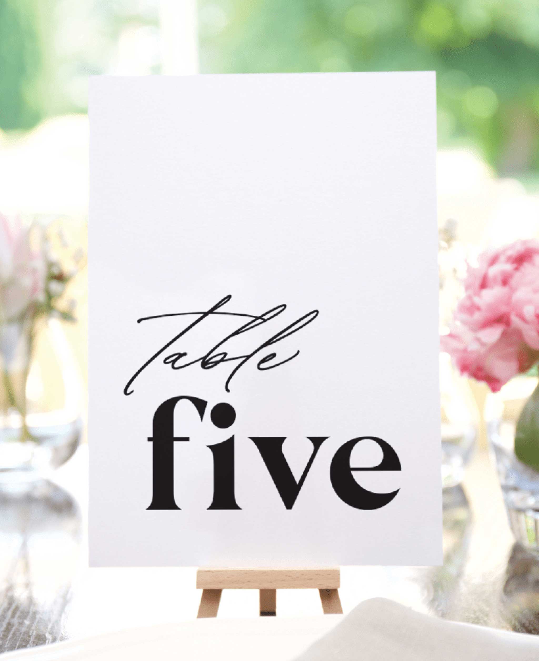 The Keepsake Portrait Wedding Table Numbers