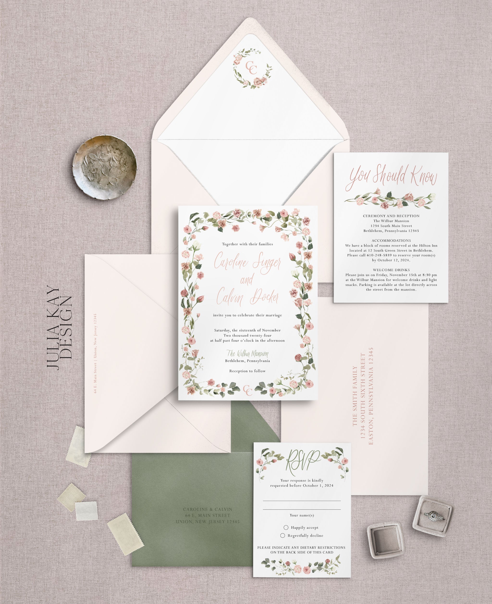 Summer Florals Wedding Invitation Set