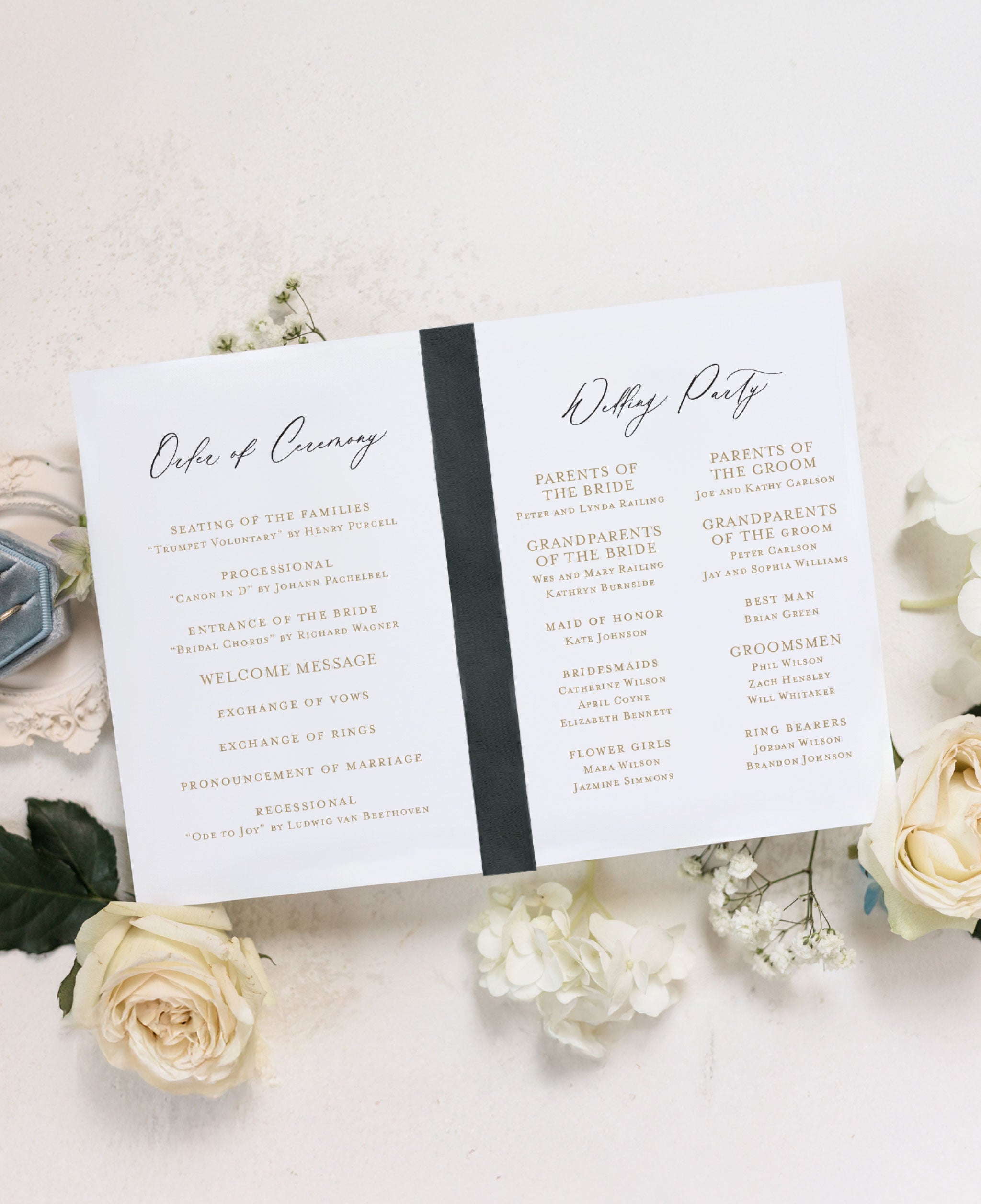 Golden Hour Wedding Ceremony Program