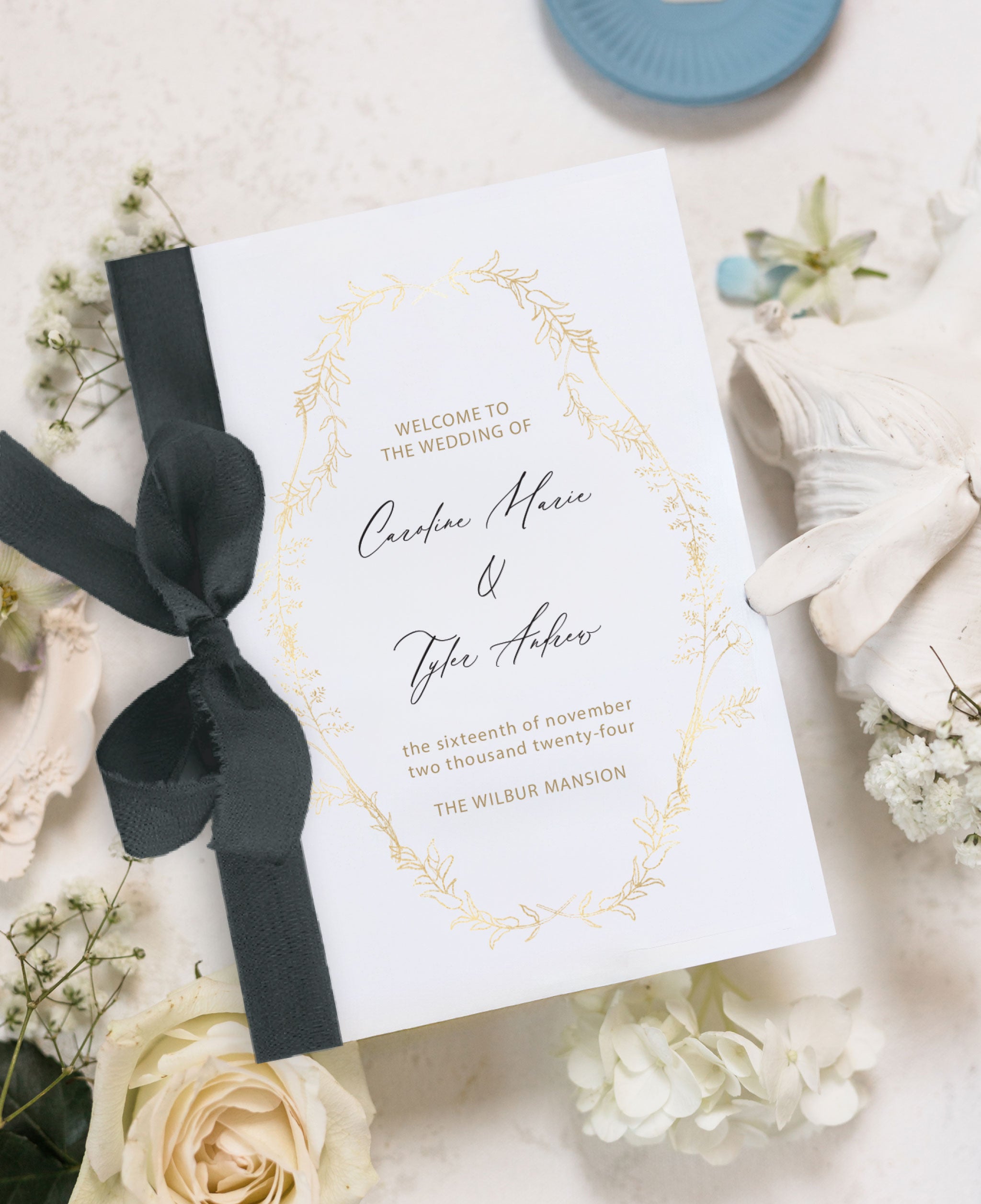 Golden Hour Wedding Ceremony Program
