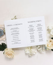 Ink and Ivory Wedding Ceremony Program