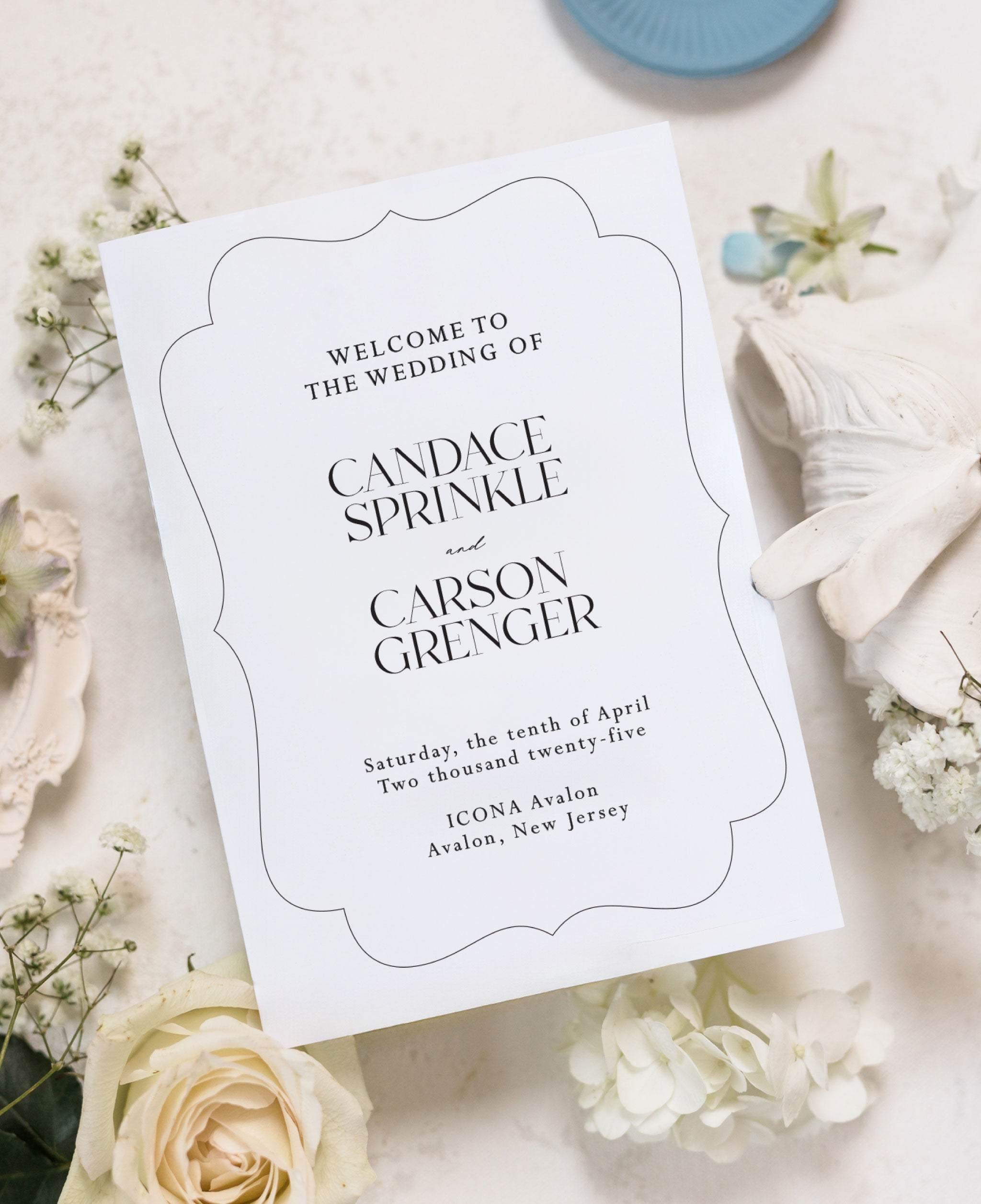 Fronted Program Ink and Ivory Wedding Ceremony Program – Julia Kay Design