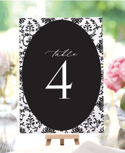 Ink and Ivory Wedding Table Numbers