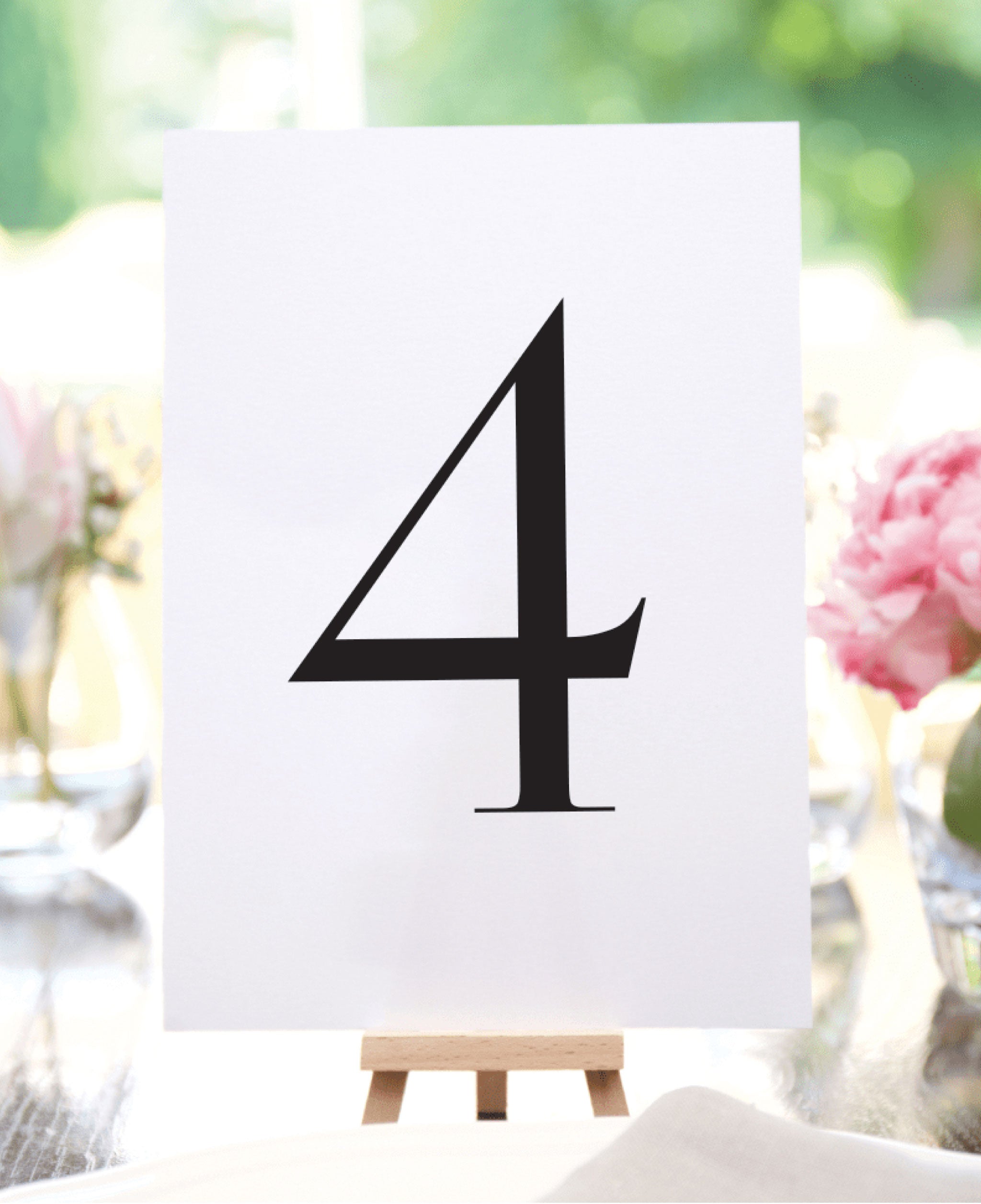 Ink and Ivory Wedding Table Numbers